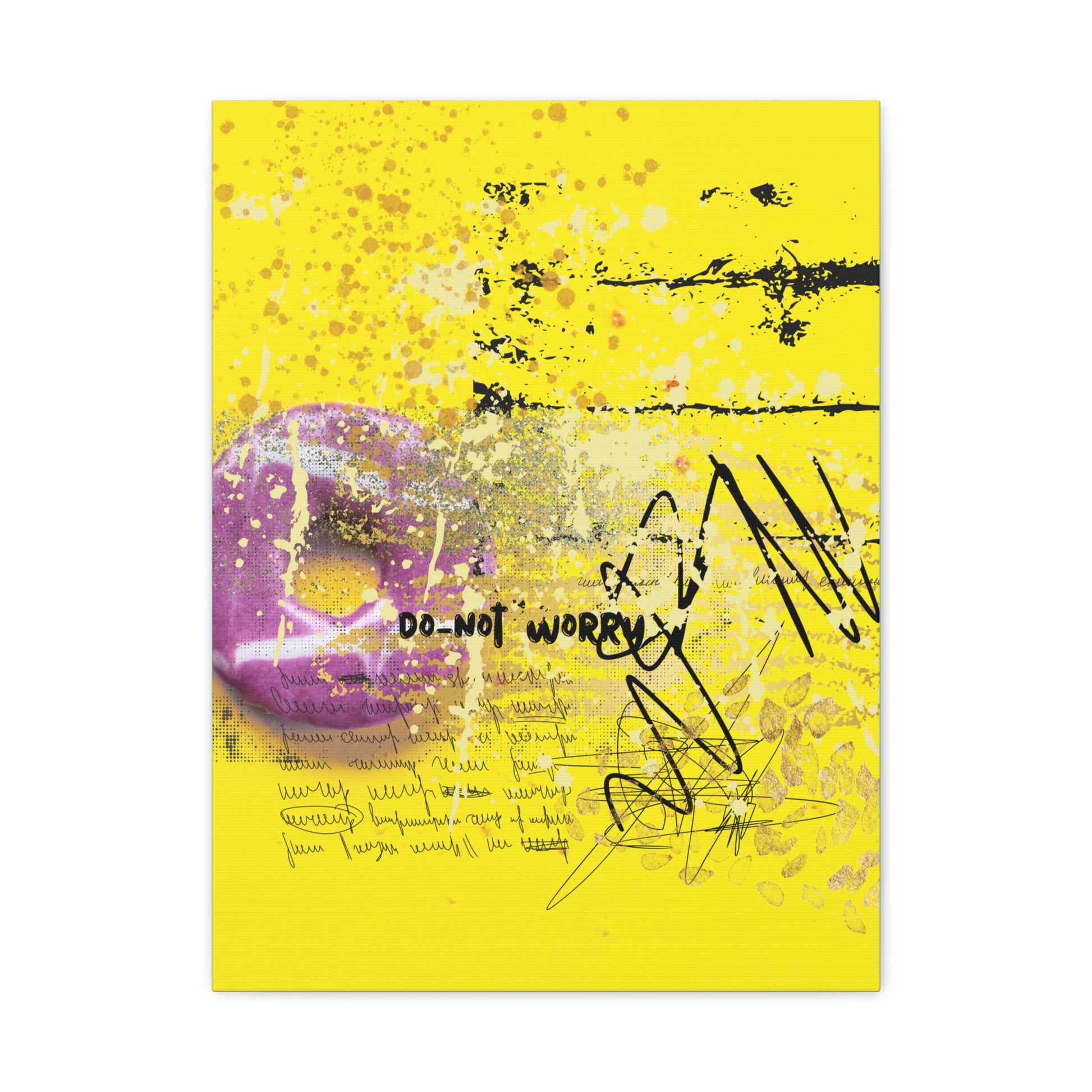 Do Not Worry Donut Pop Art Canvas - Fortunate Lemon Shop