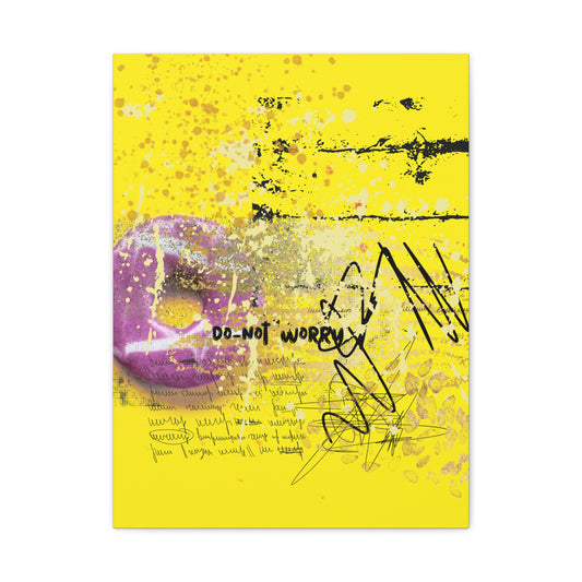 Do Not Worry Donut Pop Art Canvas - Fortunate Lemon Shop