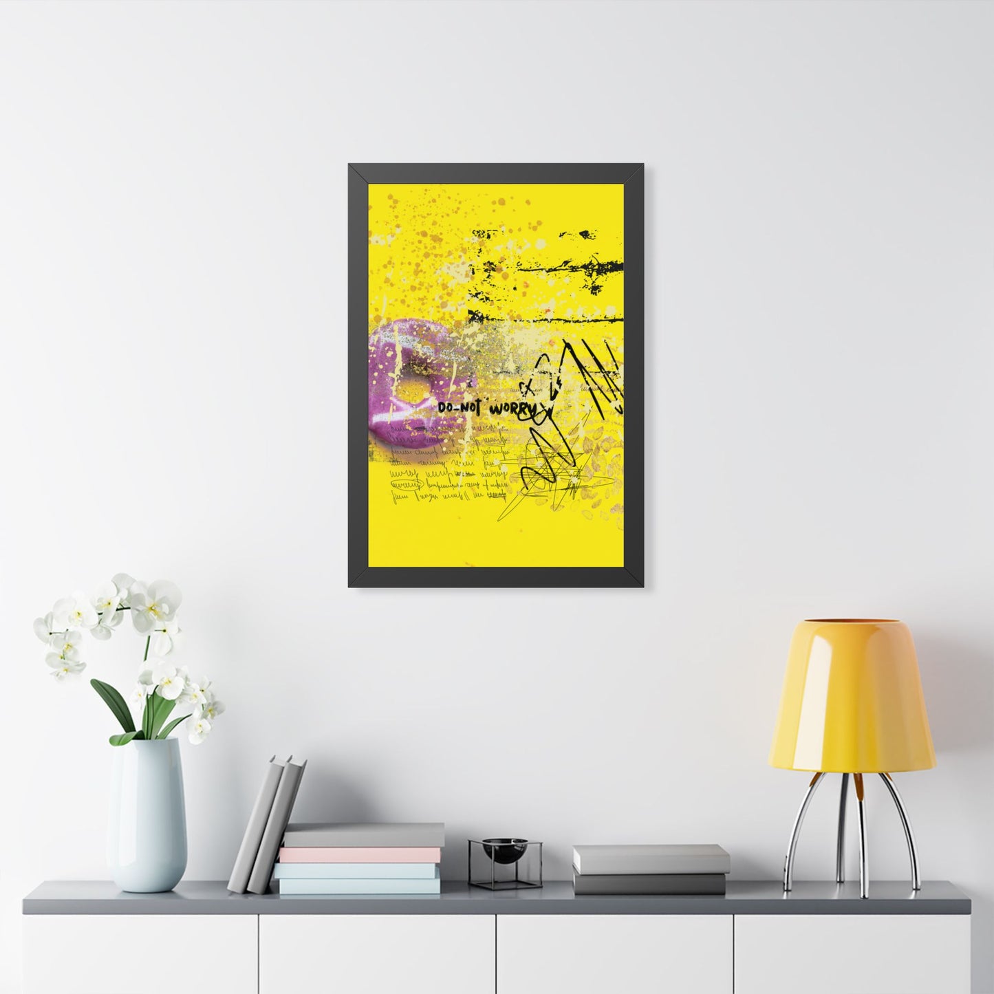 Do-Not Worry Abstract Poster — Yellow Modern Wall Art - Fortunate Lemon Shop