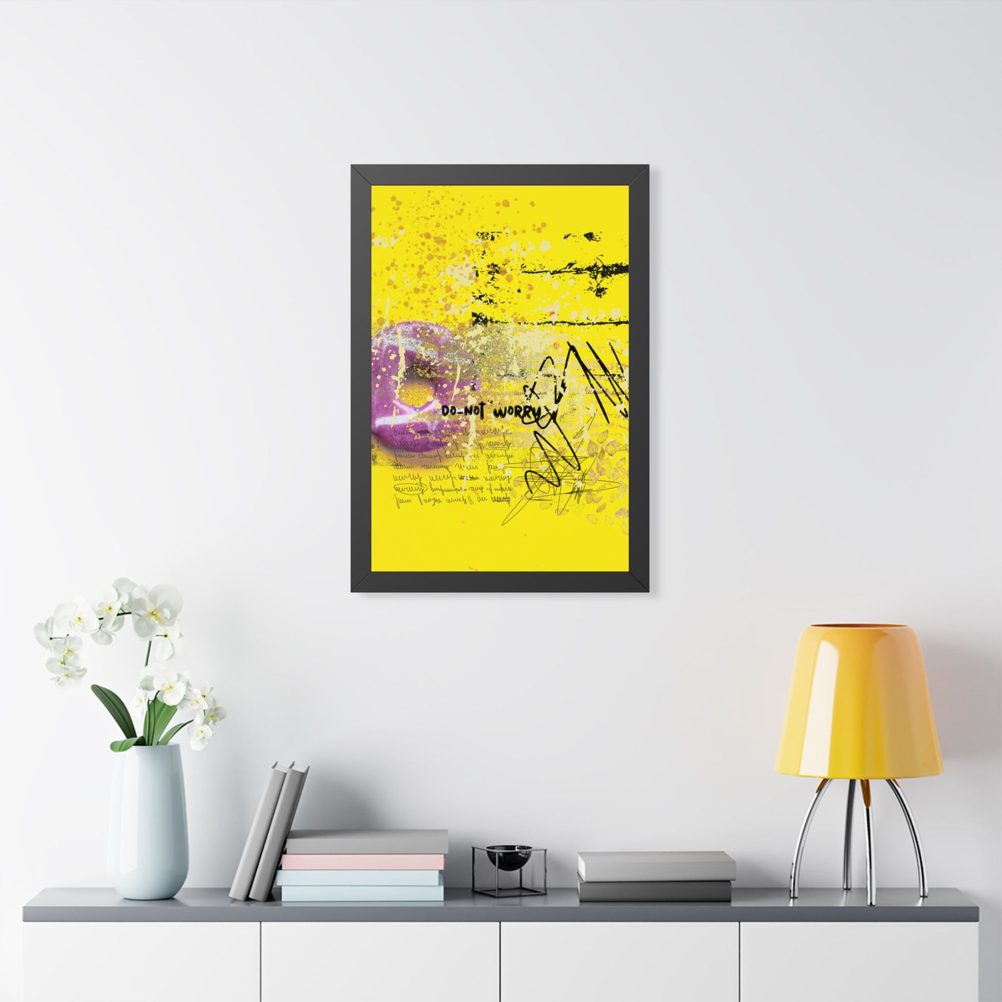 Do-Not Worry Abstract Poster — Yellow Modern Wall Art - Fortunate Lemon Shop