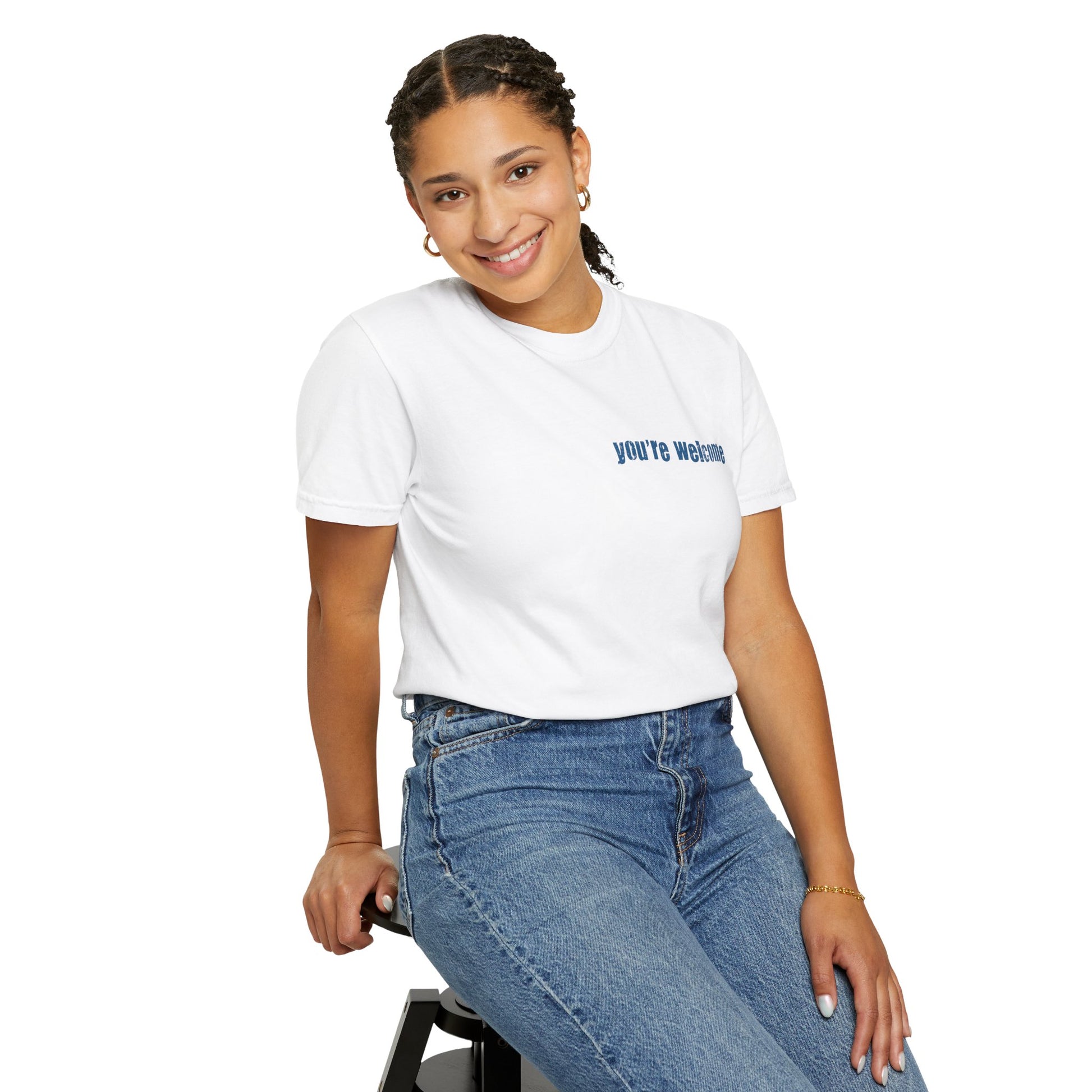 T-Shirt — “You’re Welcome” Motivational Graphic Tee (Back Quote: "I Can’t Make People Like Me…") - Fortunate Lemon Shop