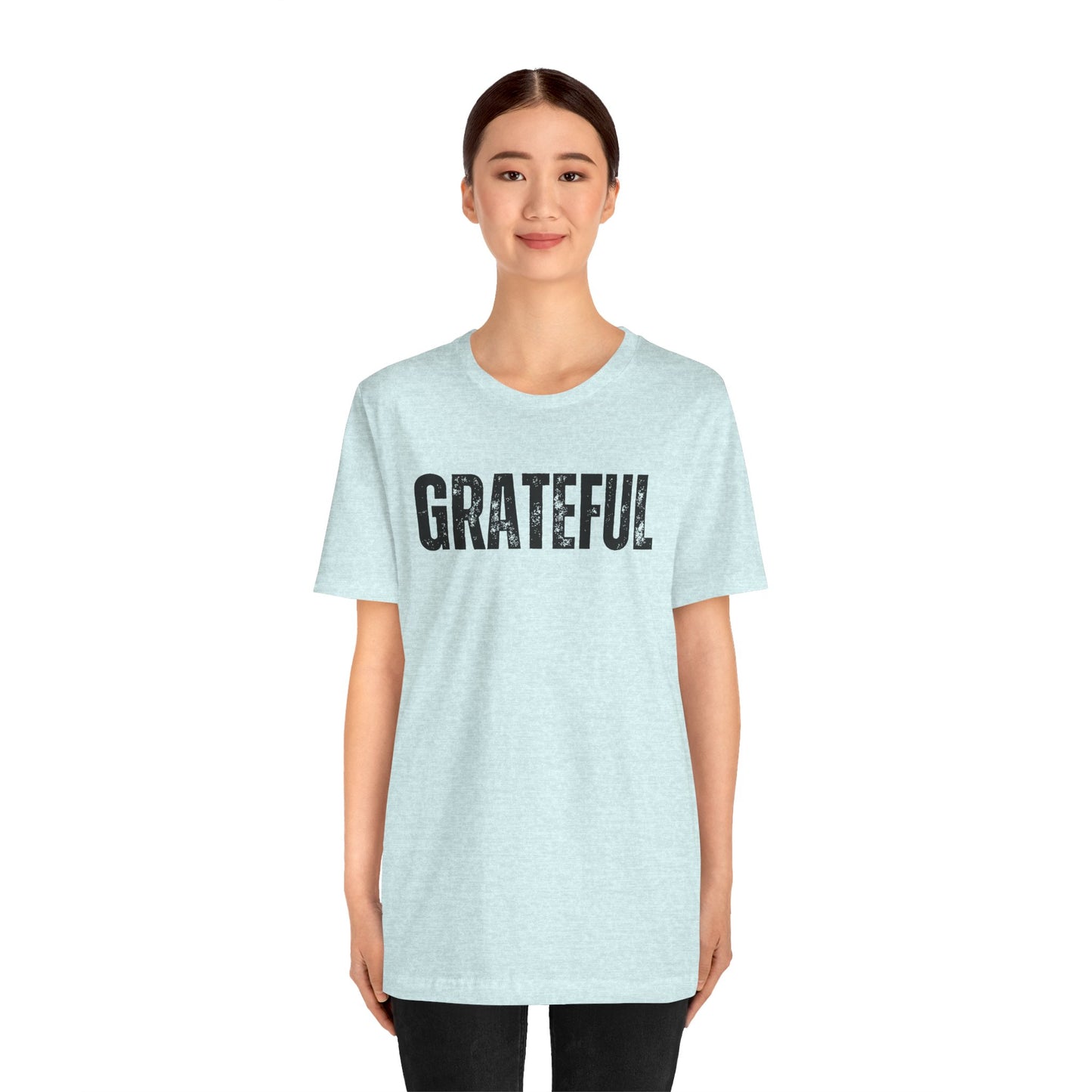 Grateful Graphic Tee – Vintage Distressed 'GRATEFUL' Short Sleeve Shirt - Fortunate Lemon Shop