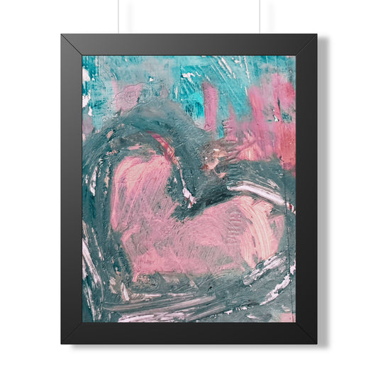 Abstract Heart Framed Vertical Poster — Bold Modern Wall Art - Fortunate Lemon Shop