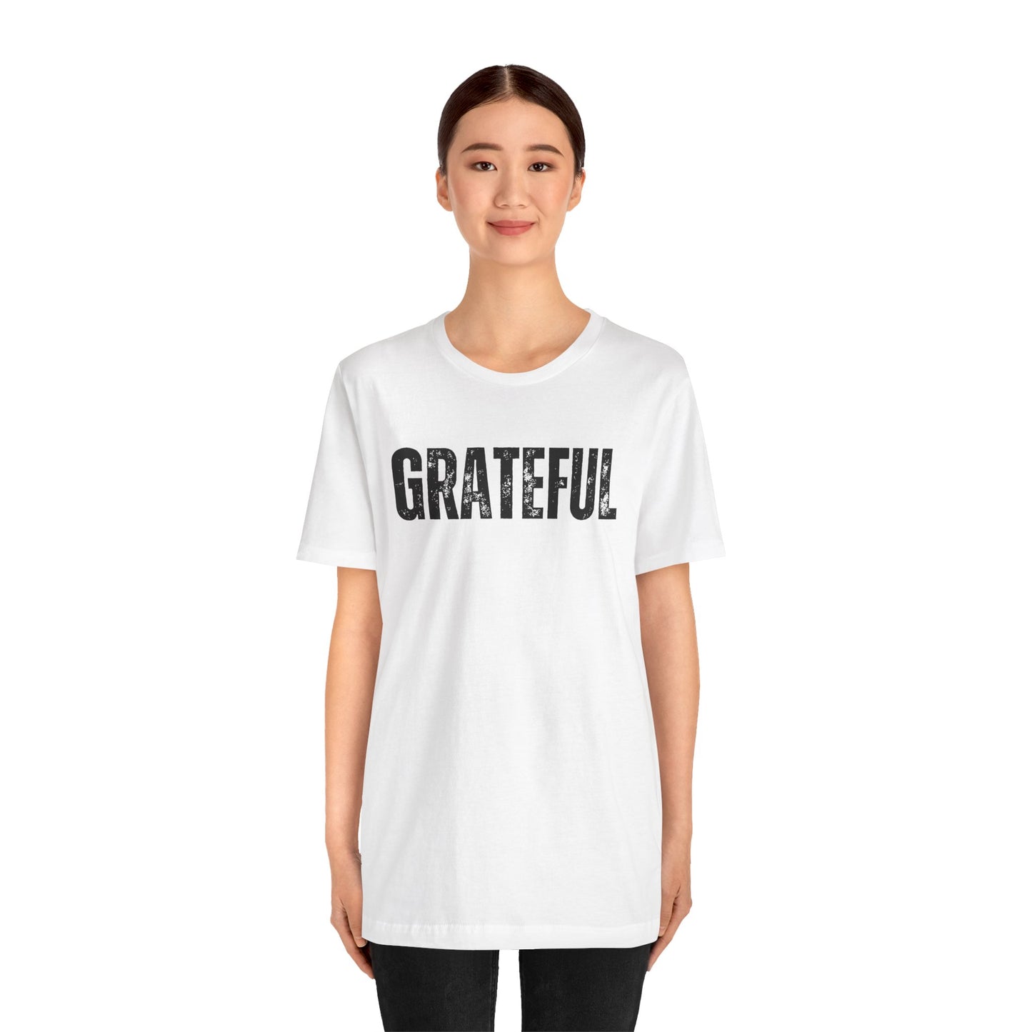 Grateful Graphic Tee – Vintage Distressed 'GRATEFUL' Short Sleeve Shirt - Fortunate Lemon Shop