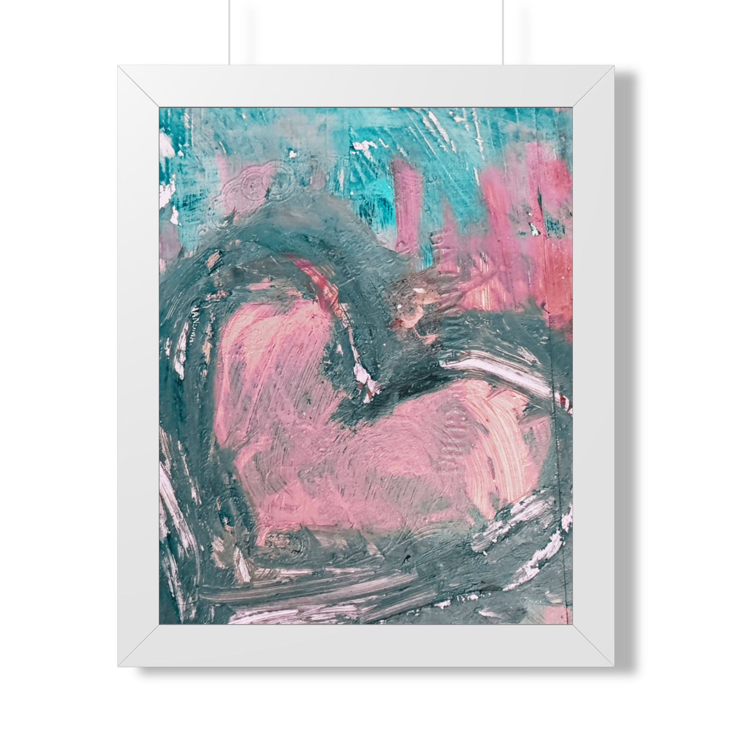 Abstract Heart Framed Vertical Poster — Bold Modern Wall Art - Fortunate Lemon Shop