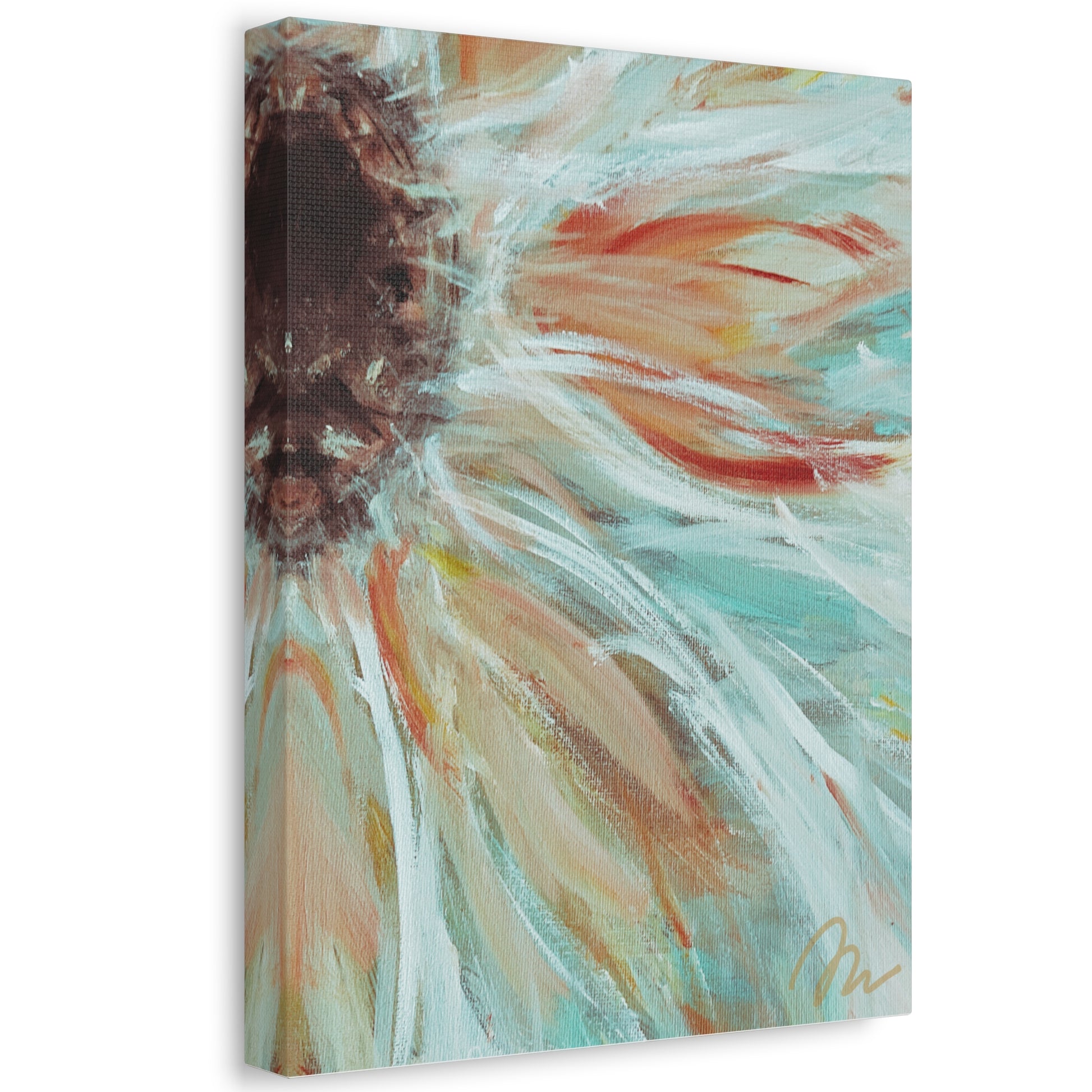 Abstract Sunflower Stretched Canvas Wall Art — Boho Floral Home Decor - Fortunate Lemon Shop