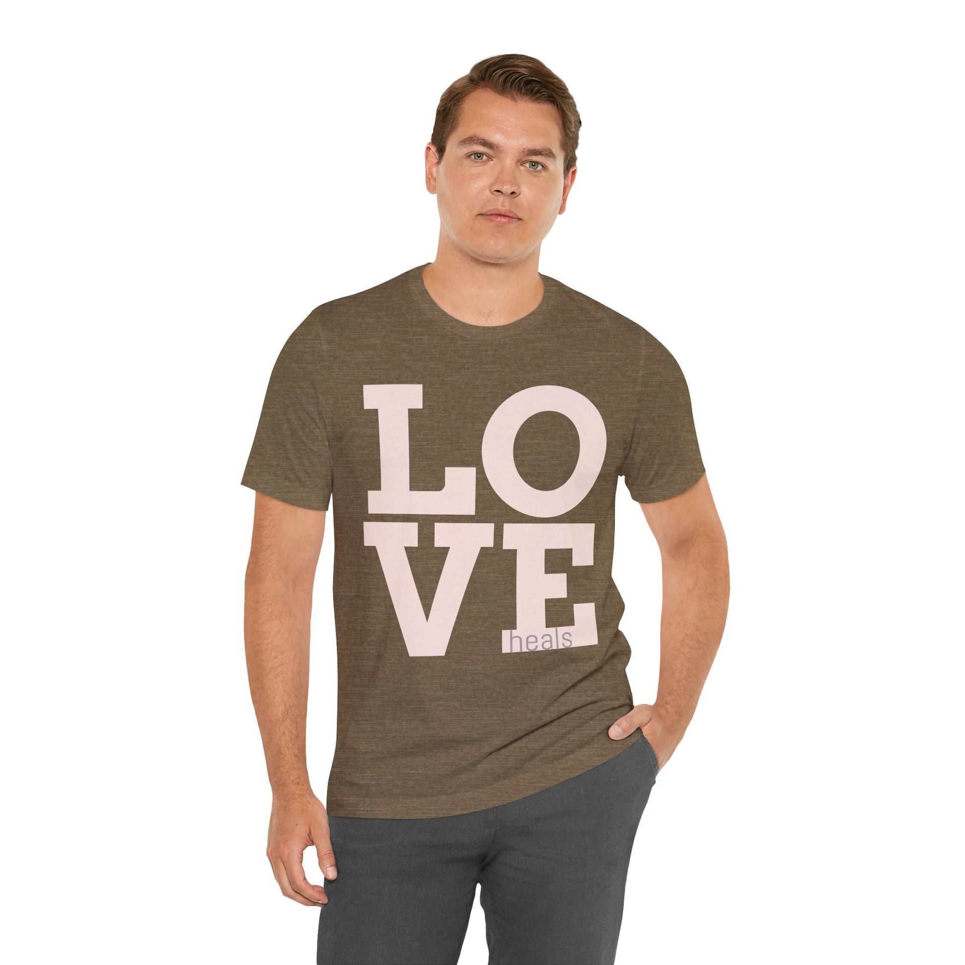Love Heals Graphic Tee — Inspirational Pink Unisex T-Shirt - Fortunate Lemon Shop