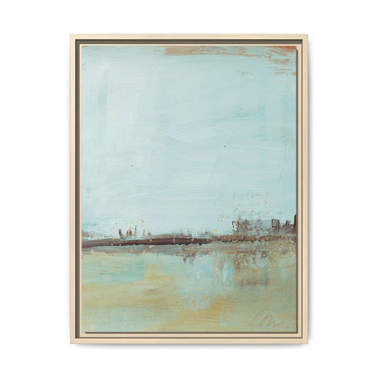 Coastal Serenity Abstract Canvas Print — Framed Matte Wall Art - Fortunate Lemon Shop