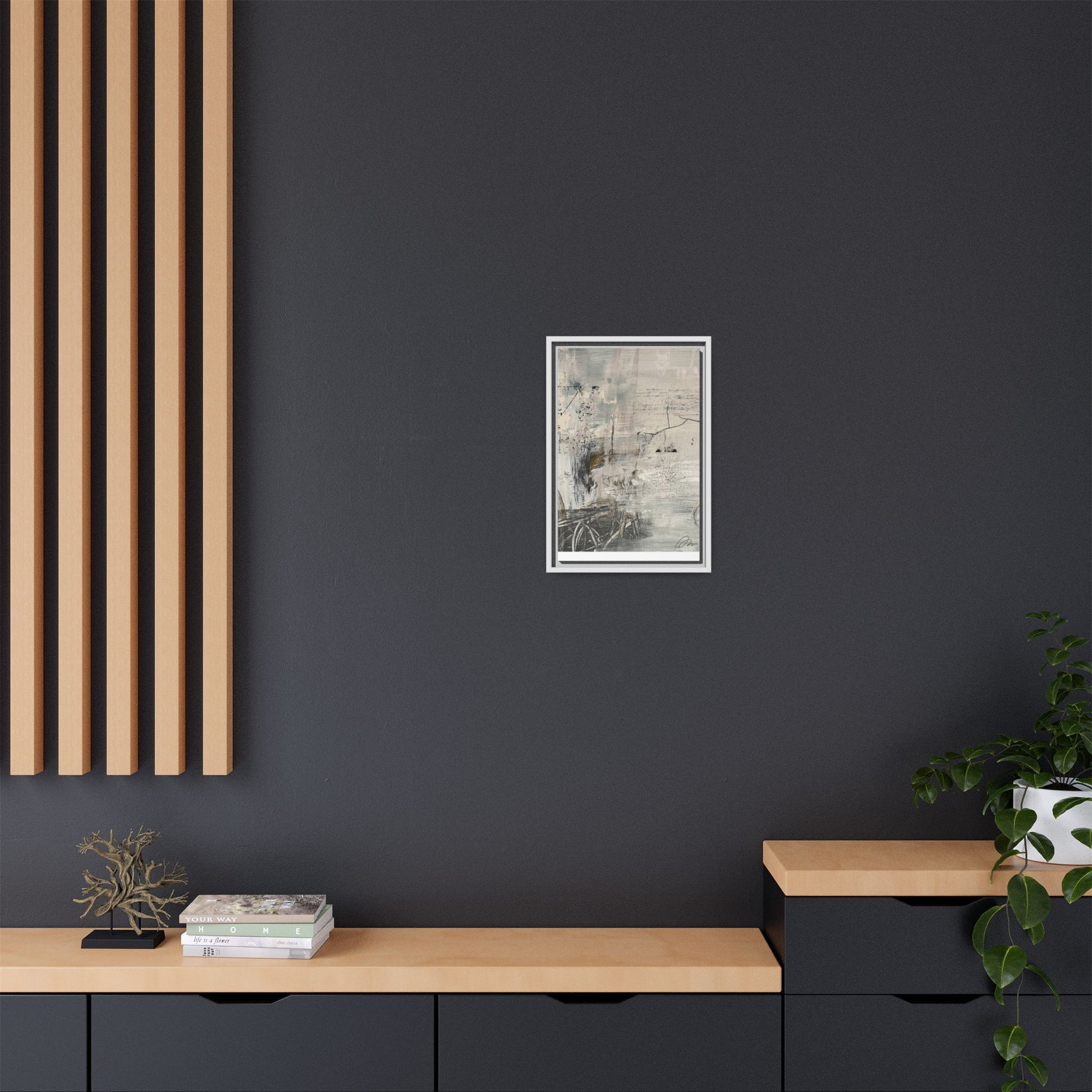 Framed Abstract Canvas Art — Neutral Pastel Modern Wall Decor - Fortunate Lemon Shop