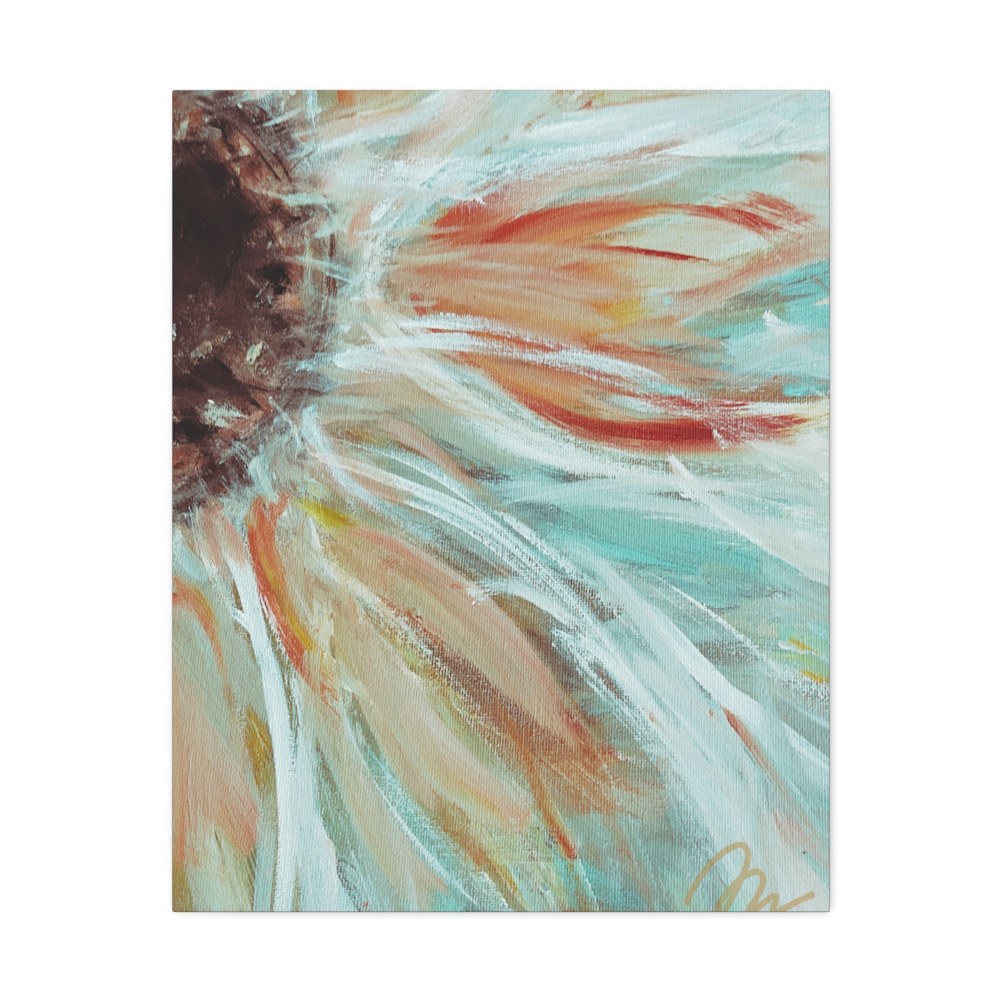 Abstract Sunflower Stretched Canvas Wall Art — Boho Floral Home Decor - Fortunate Lemon Shop