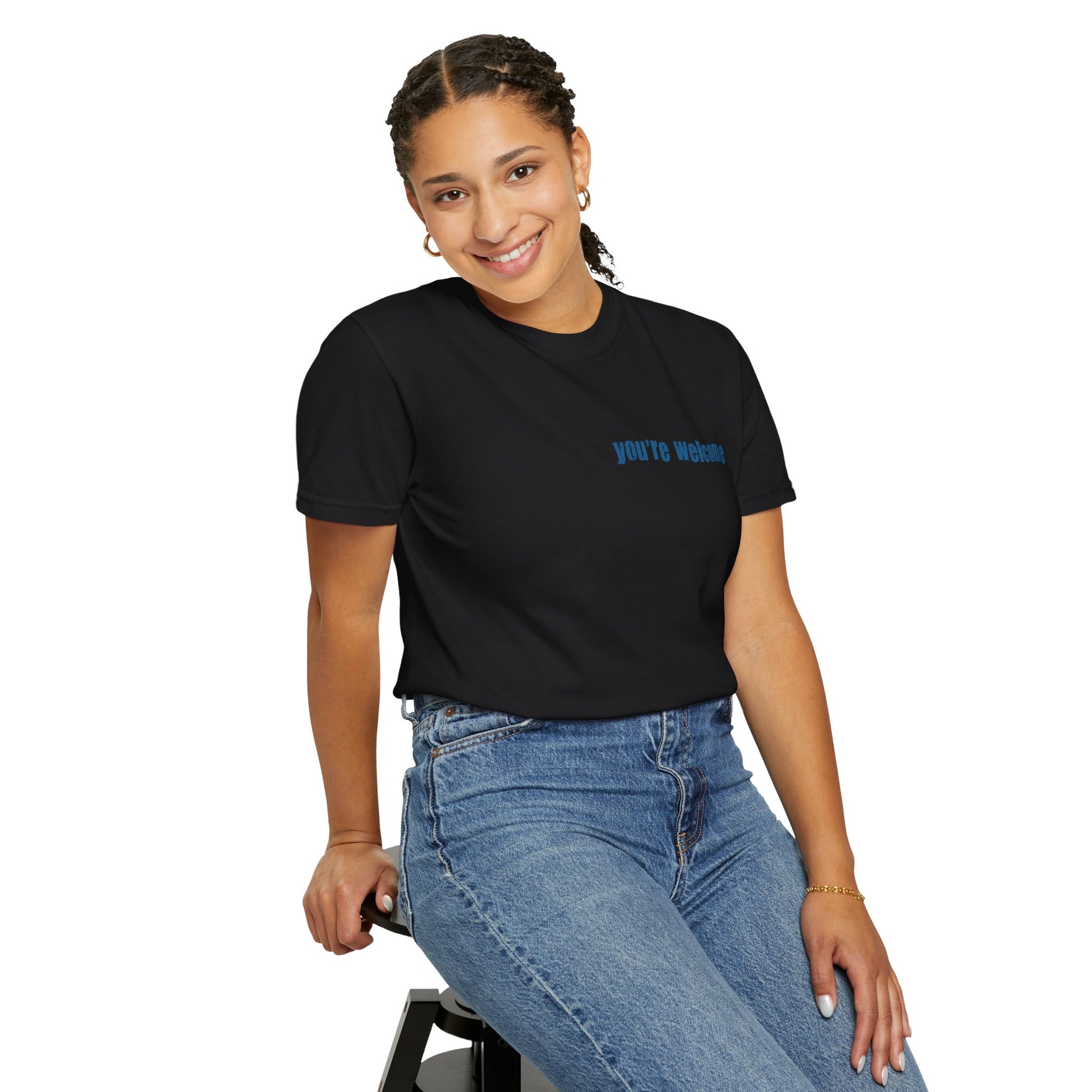 T-Shirt — “You’re Welcome” Motivational Graphic Tee (Back Quote: "I Can’t Make People Like Me…") - Fortunate Lemon Shop