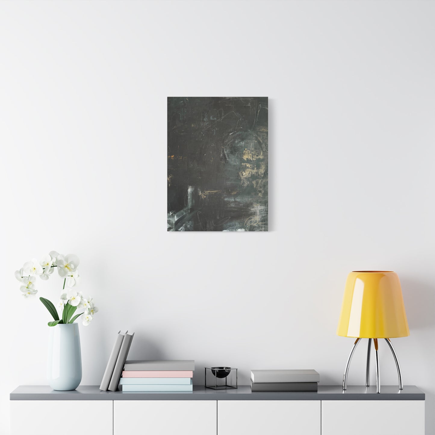 Black Moon Lilith Canvas Art — Moody Textured Wall Print, Stretched 1.25" - Fortunate Lemon Shop