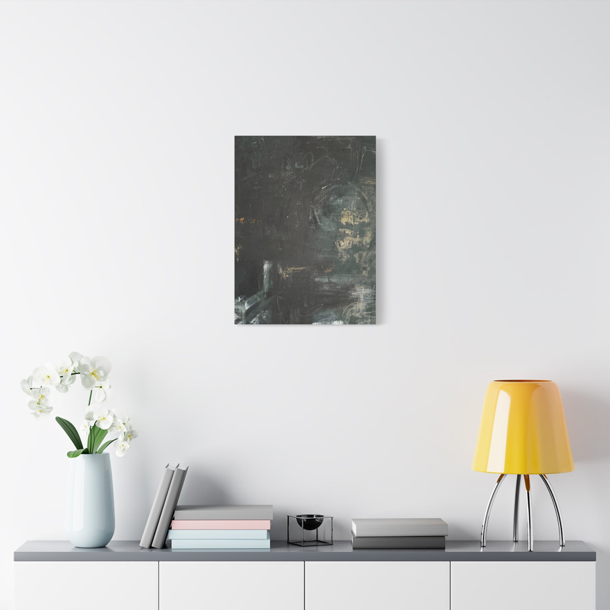 Black Moon Lilith Canvas Art — Moody Textured Wall Print, Stretched 1.25" - Fortunate Lemon Shop