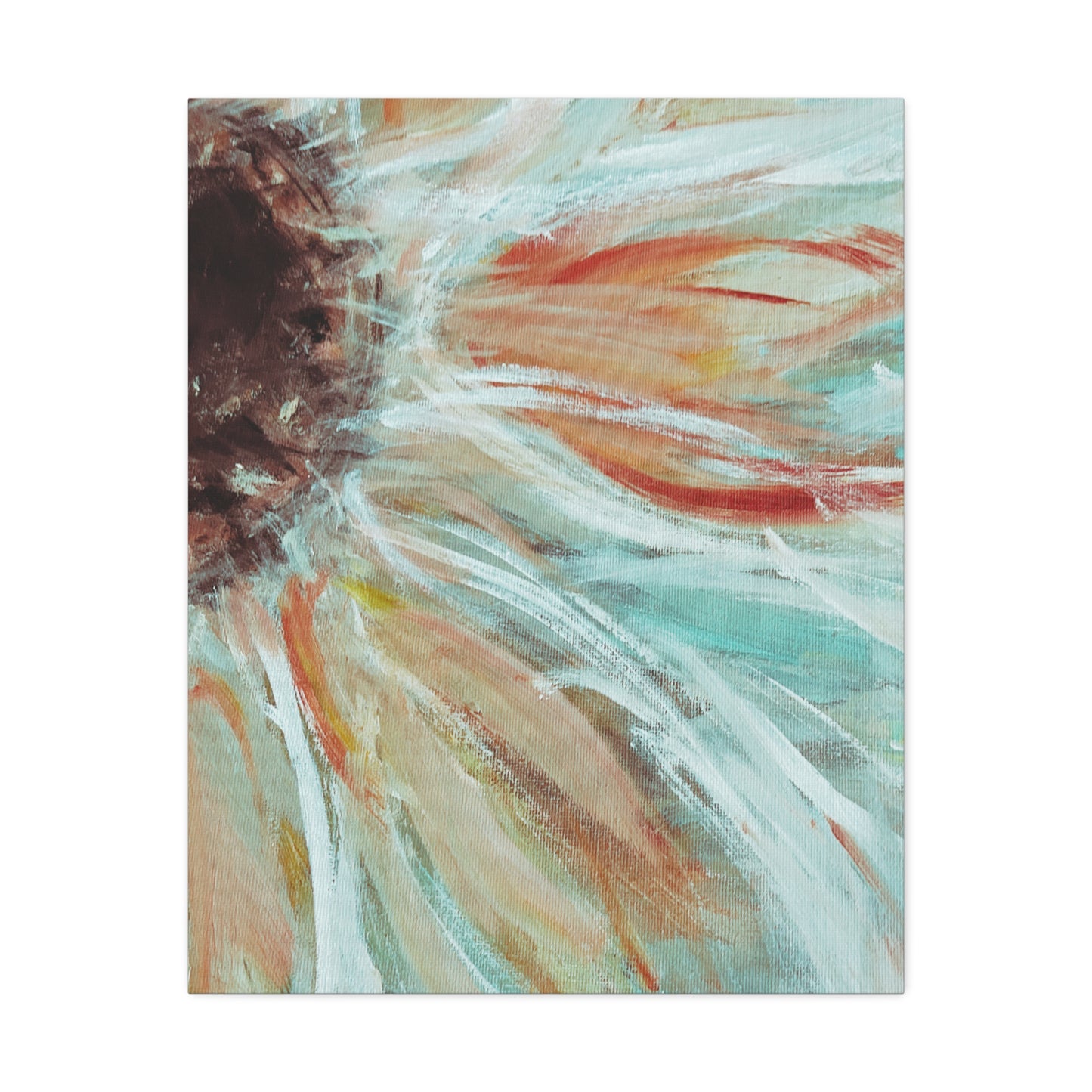 Abstract Sunflower Stretched Canvas Wall Art — Boho Floral Home Decor - Fortunate Lemon Shop