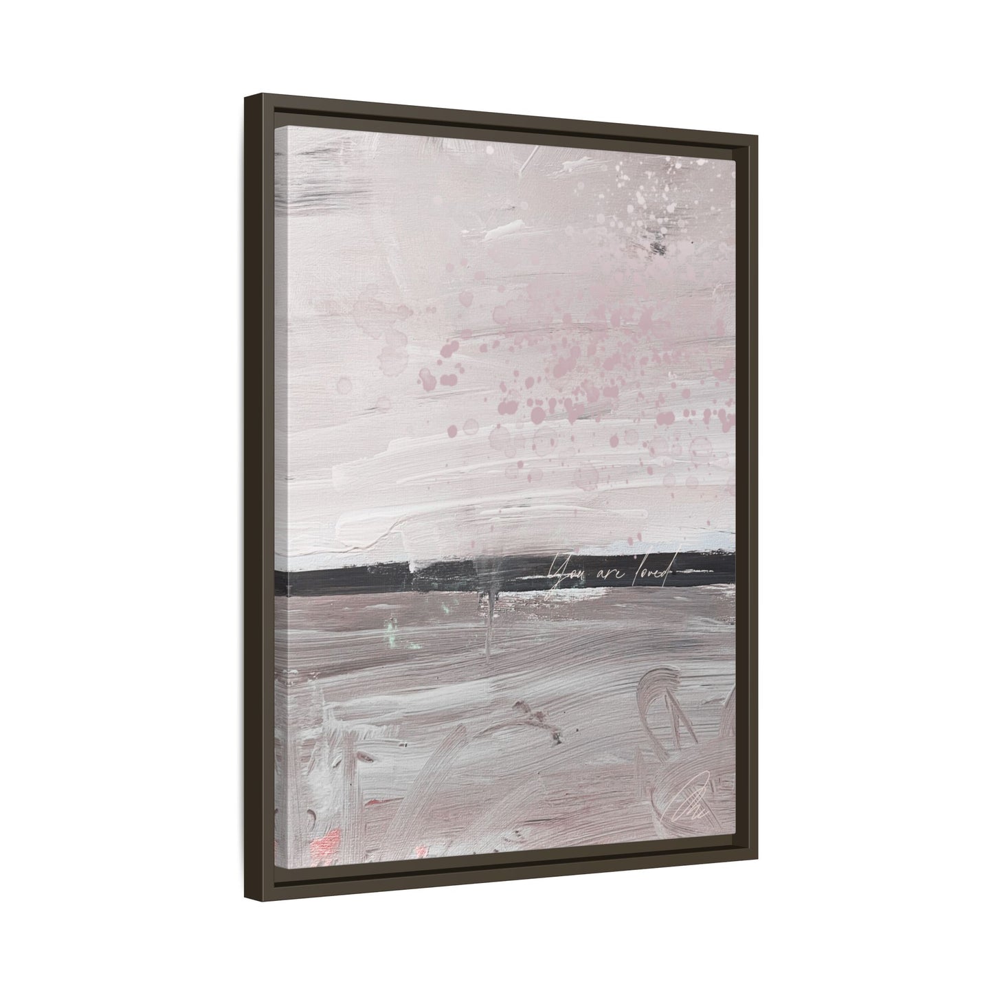 Framed Matte Canvas Art — Soft Abstract Pink "I Am Loved" Print - Fortunate Lemon Shop