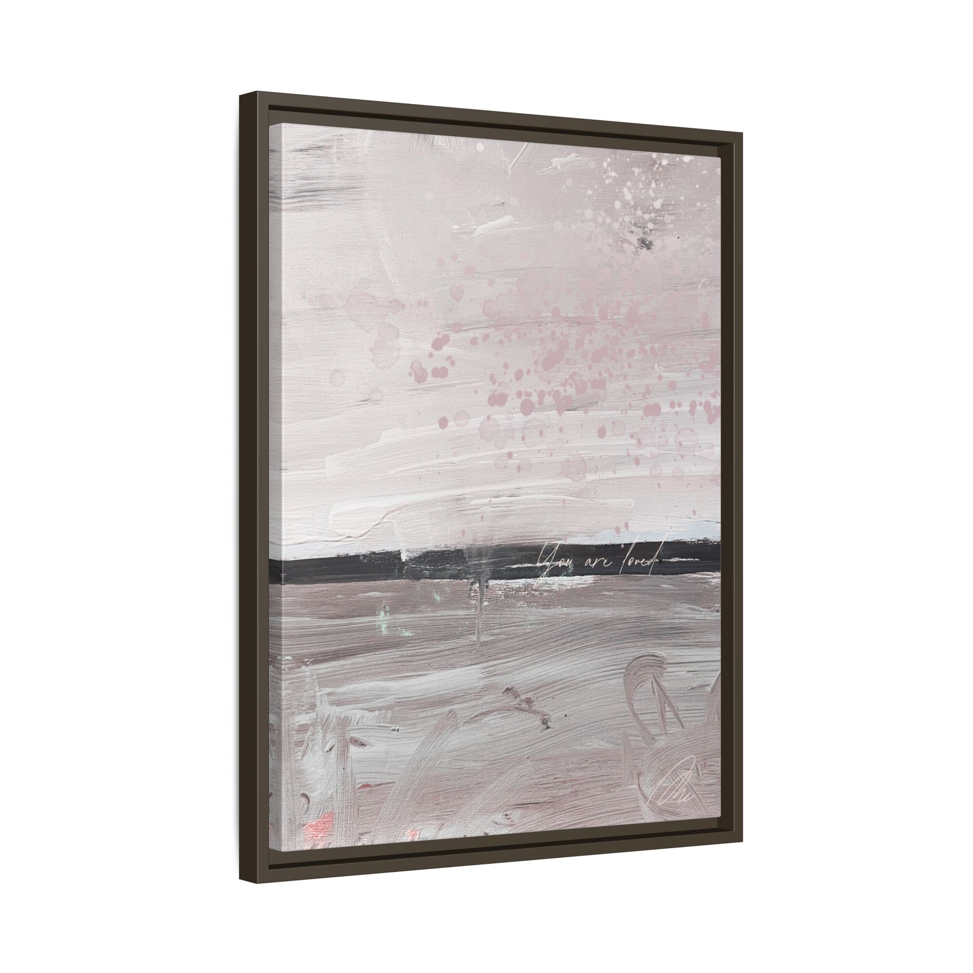 Framed Matte Canvas Art — Soft Abstract Pink "I Am Loved" Print - Fortunate Lemon Shop