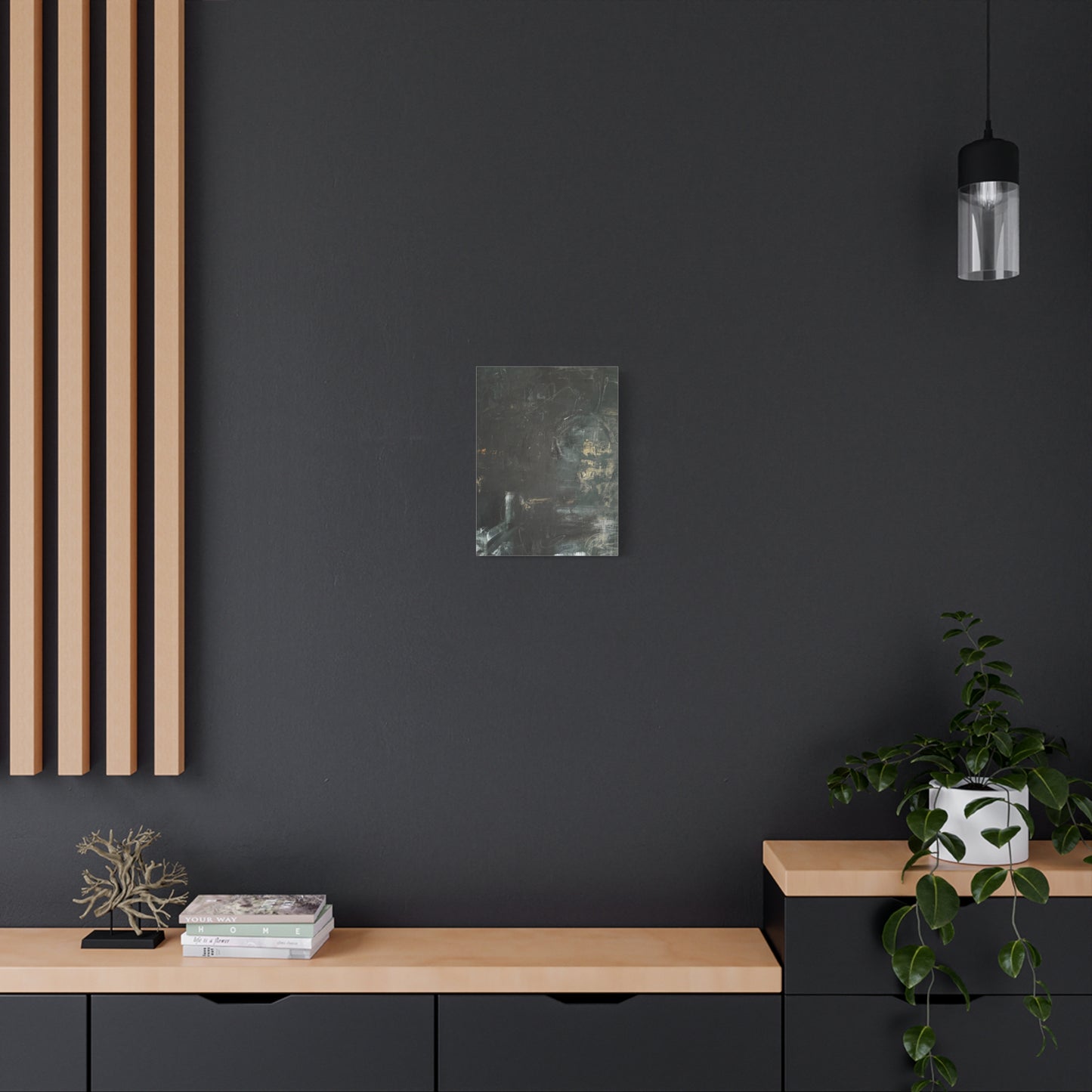 Black Moon Lilith Canvas Art — Moody Textured Wall Print, Stretched 1.25" - Fortunate Lemon Shop