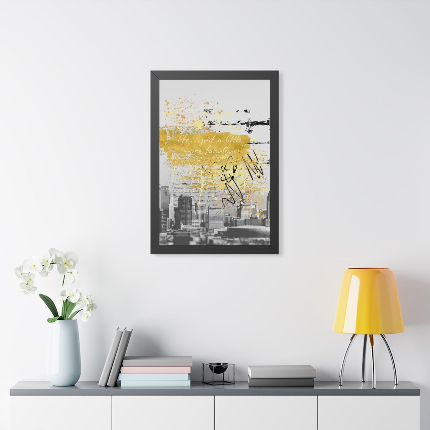 Framed Poster — 'A Life... just a little more fabulous' Gold City Art Print - Fortunate Lemon Shop