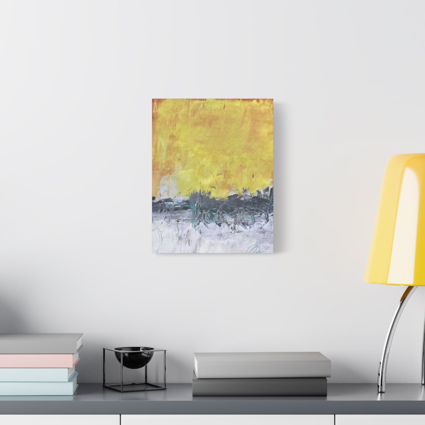 Abstract Yellow Horizon Canvas Print — Modern Stretched Wall Art - Fortunate Lemon Shop