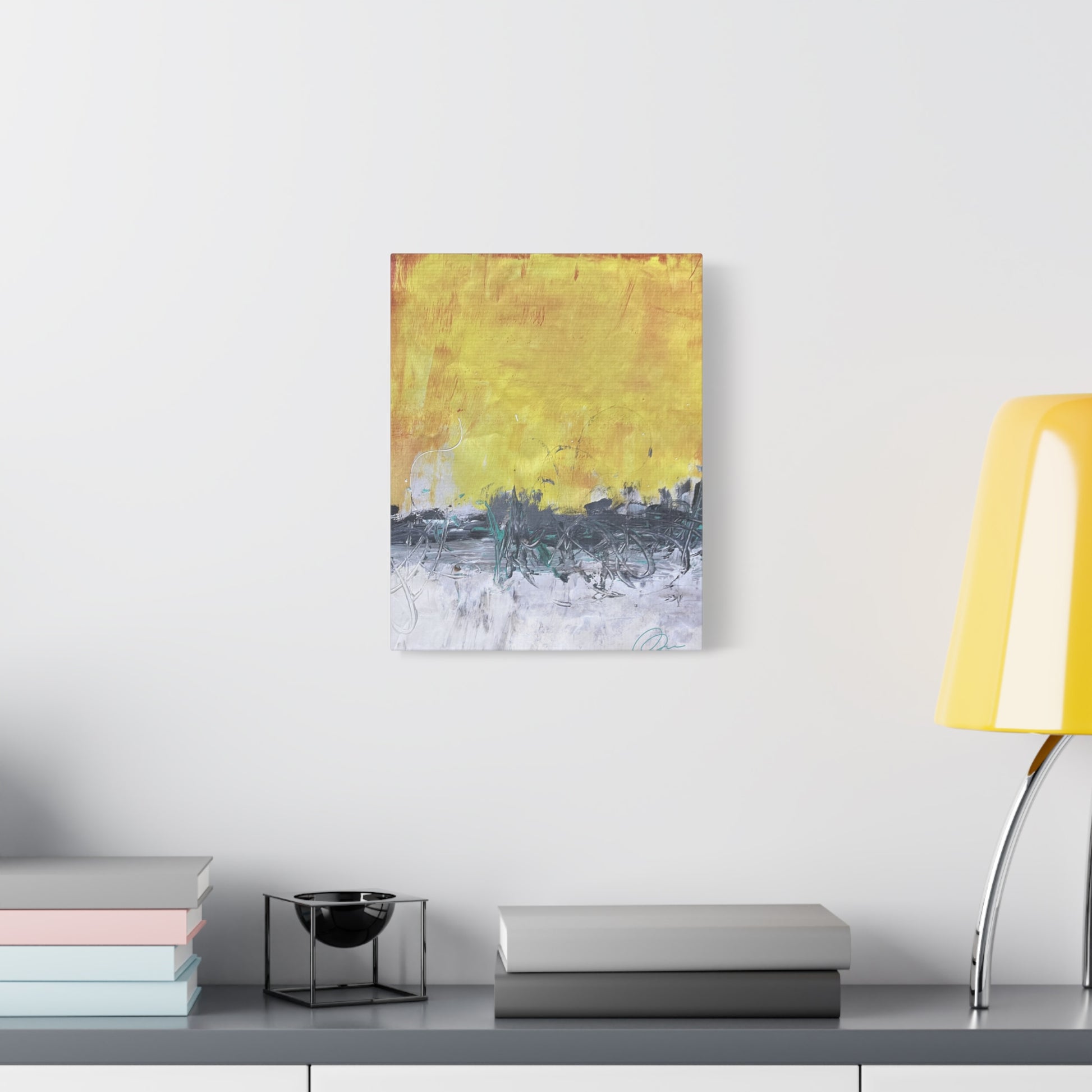 Abstract Yellow Horizon Canvas Print — Modern Stretched Wall Art - Fortunate Lemon Shop