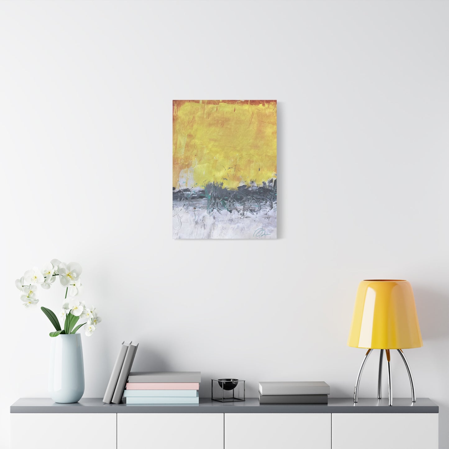 Abstract Yellow Horizon Canvas Print — Modern Stretched Wall Art - Fortunate Lemon Shop