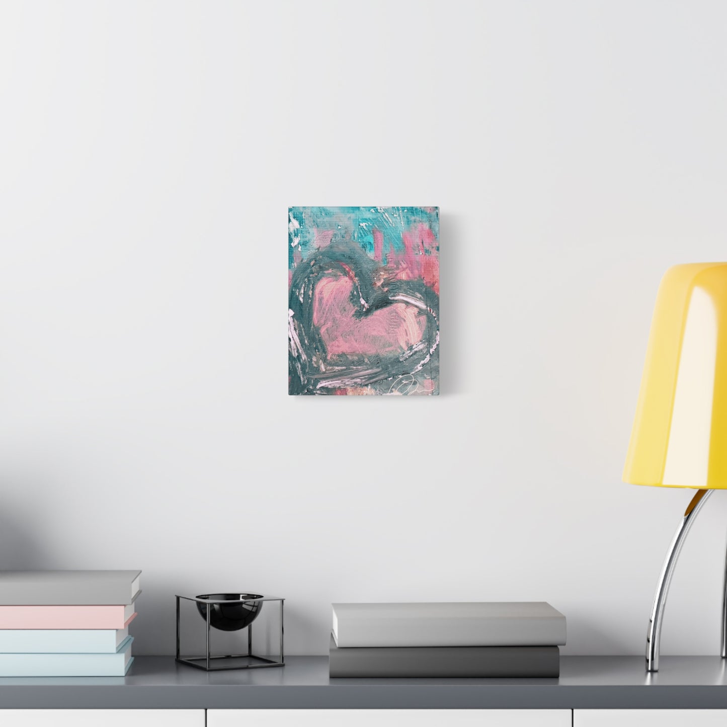 Pink Heart Abstract Matte Canvas Wall Art — Stretched 1.25" - Fortunate Lemon Shop