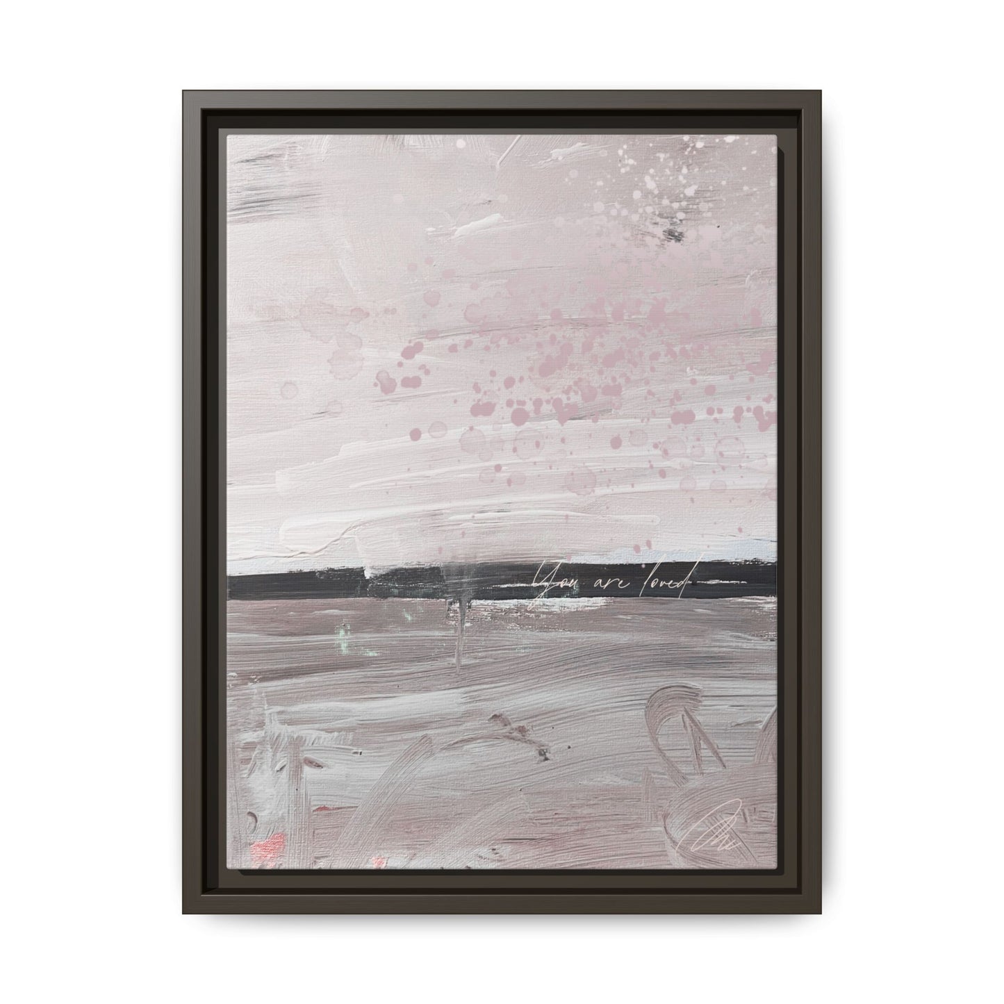 Framed Matte Canvas Art — Soft Abstract Pink "I Am Loved" Print - Fortunate Lemon Shop