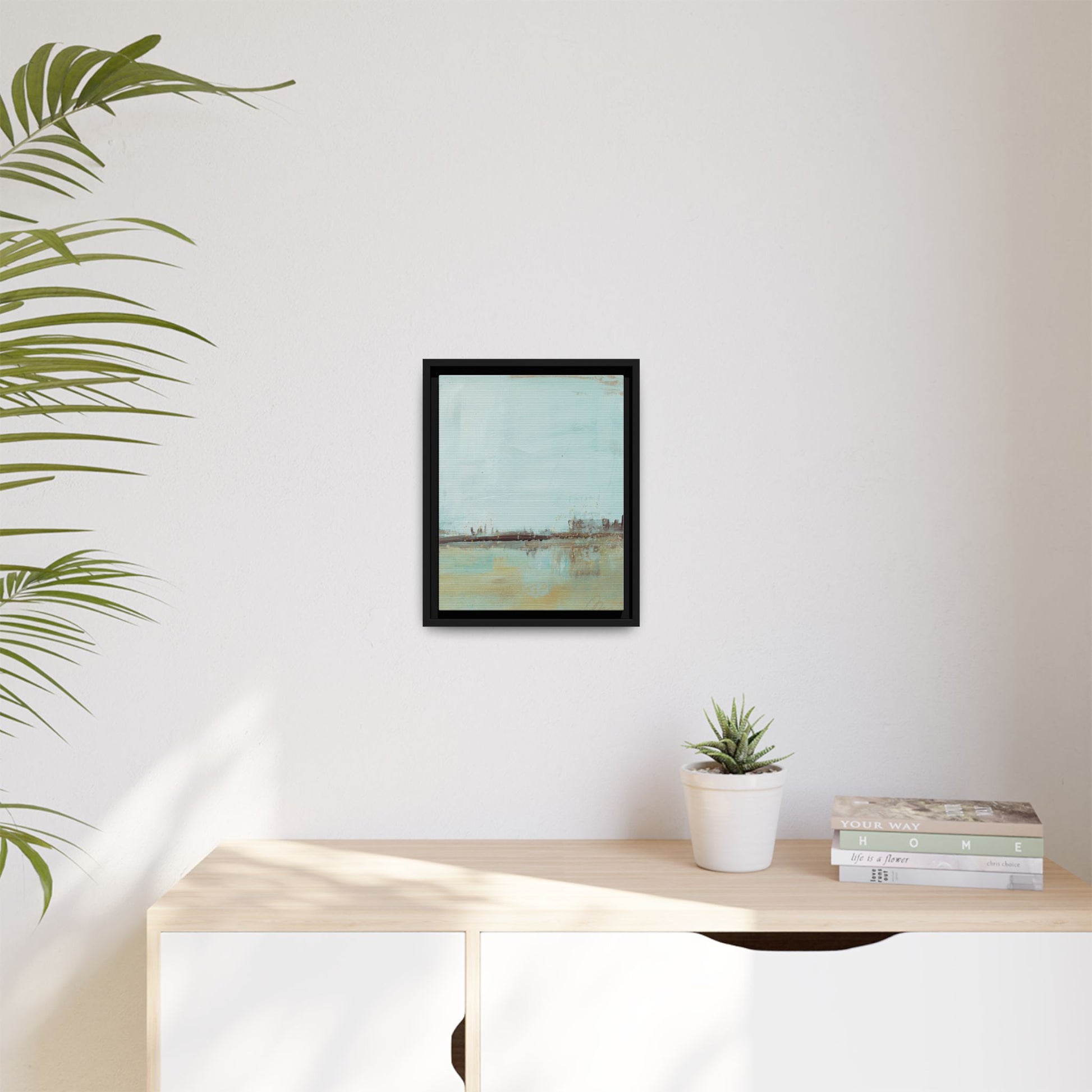 Coastal Serenity Abstract Canvas Print — Framed Matte Wall Art - Fortunate Lemon Shop