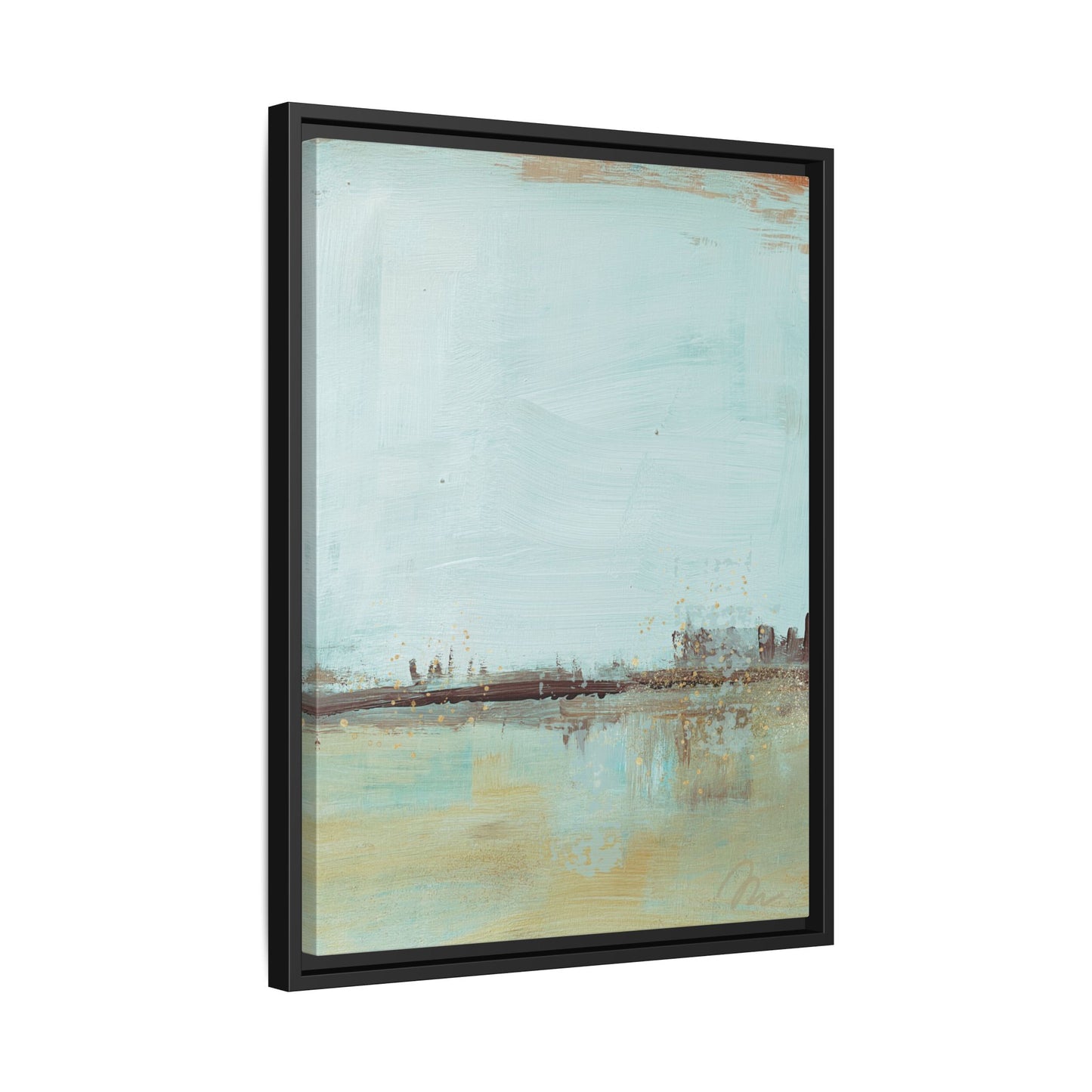 Coastal Serenity Abstract Canvas Print — Framed Matte Wall Art - Fortunate Lemon Shop