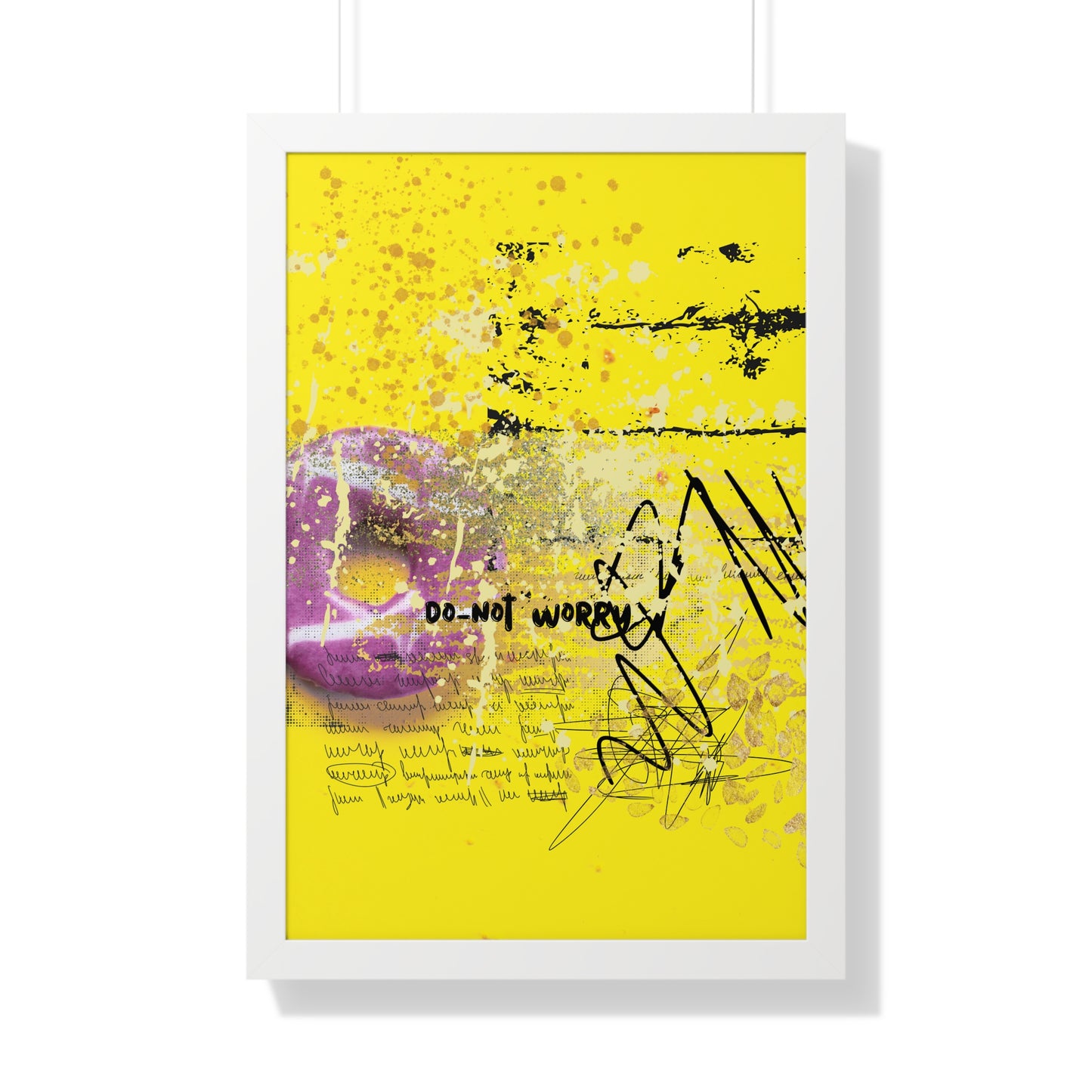 Do Not Worry Abstract Poster — Yellow Modern Wall Art - Fortunate Lemon Shop