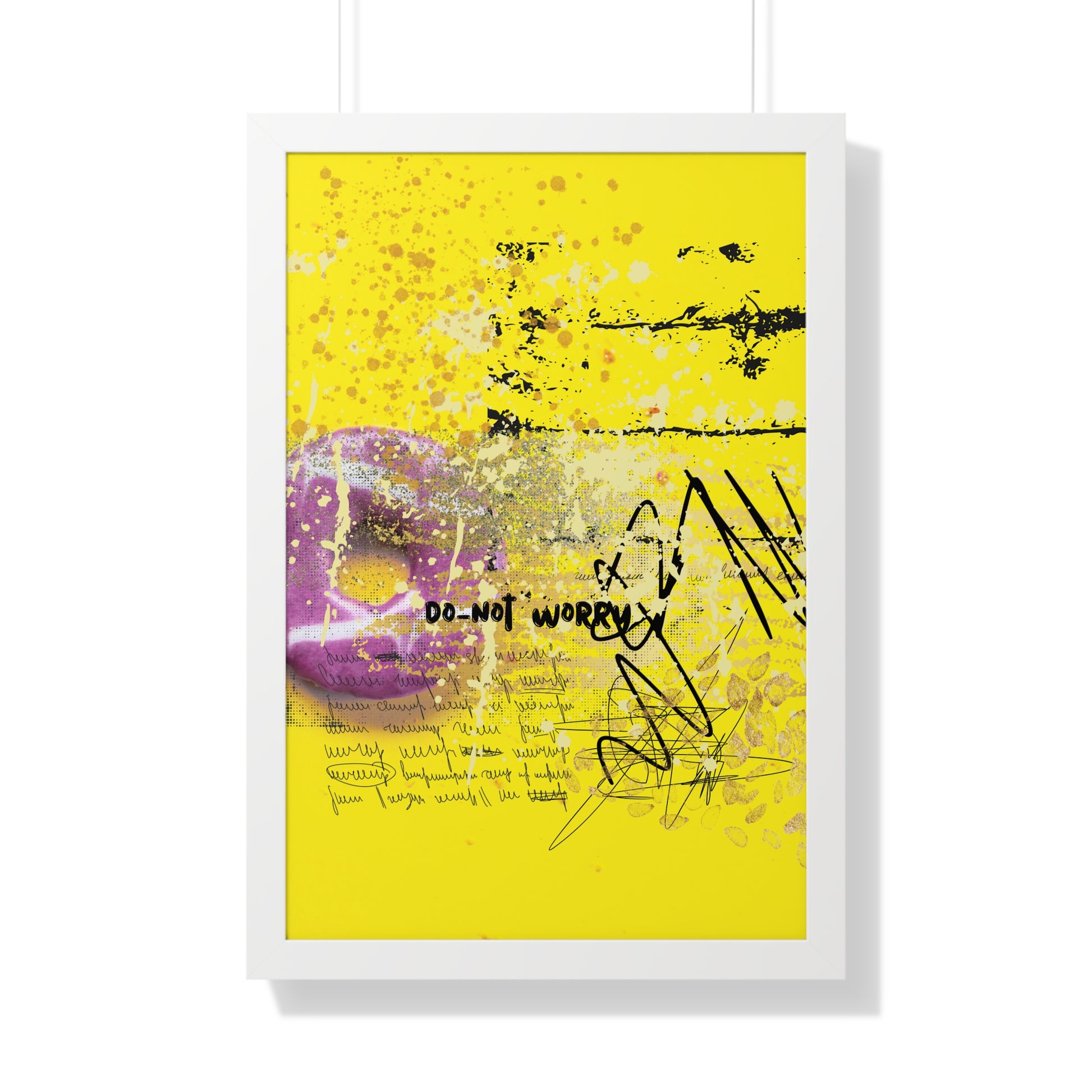 Do Not Worry Abstract Poster — Yellow Modern Wall Art - Fortunate Lemon Shop