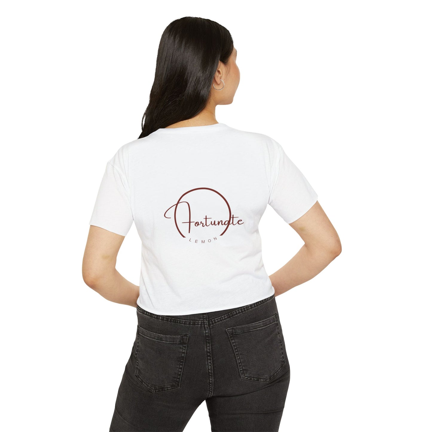 Fortunate Vibes Crop Top — Women's Festival Boho Graphic Tee - Fortunate Lemon Shop