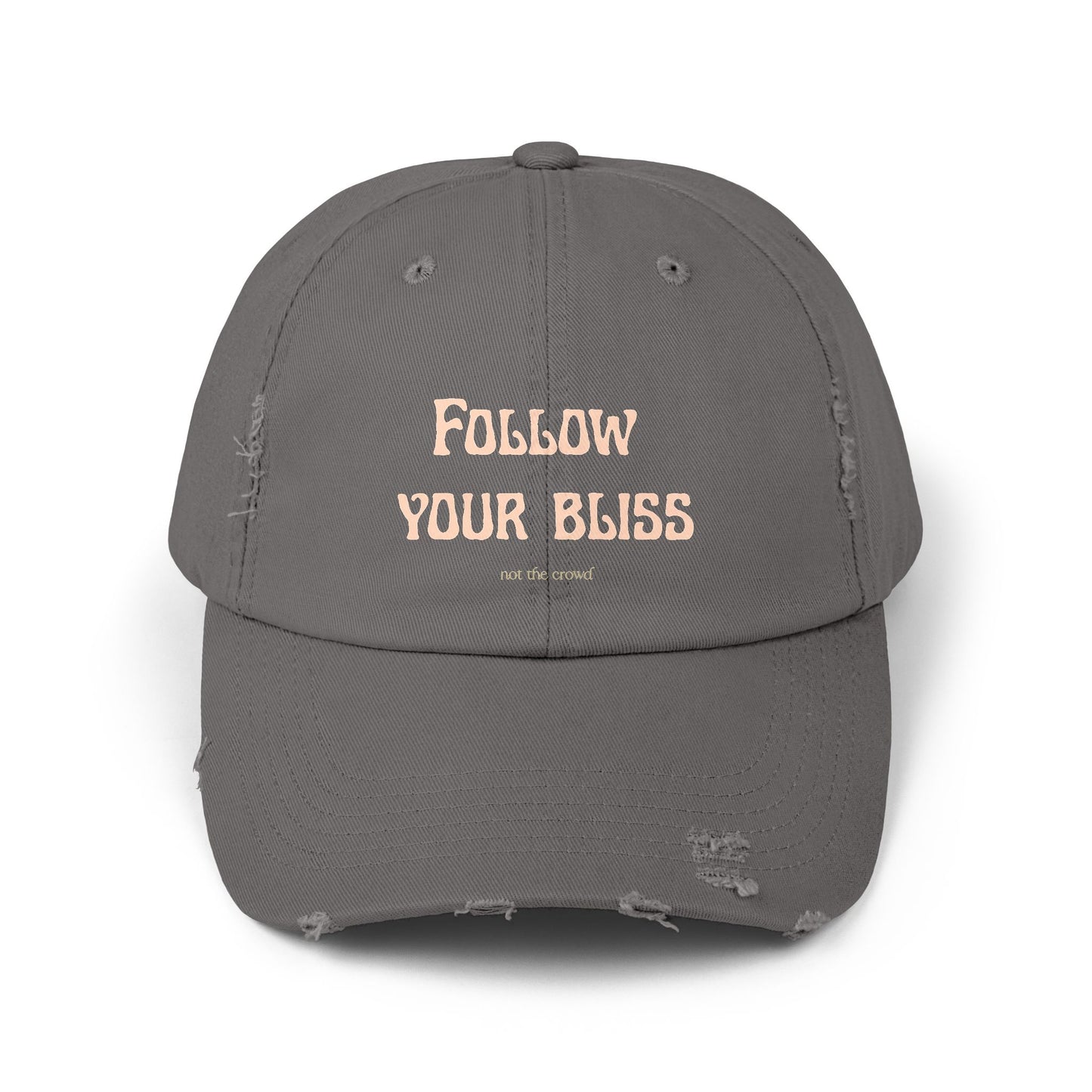 Distressed Dad Hat - "Follow Your Bliss" Embroidered Cap - Fortunate Lemon Shop