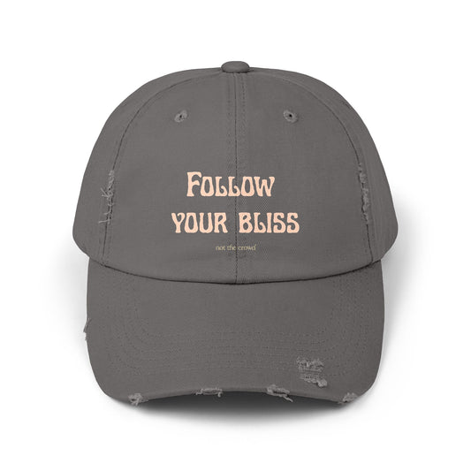 Distressed Dad Hat - "Follow Your Bliss" Embroidered Cap - Fortunate Lemon Shop