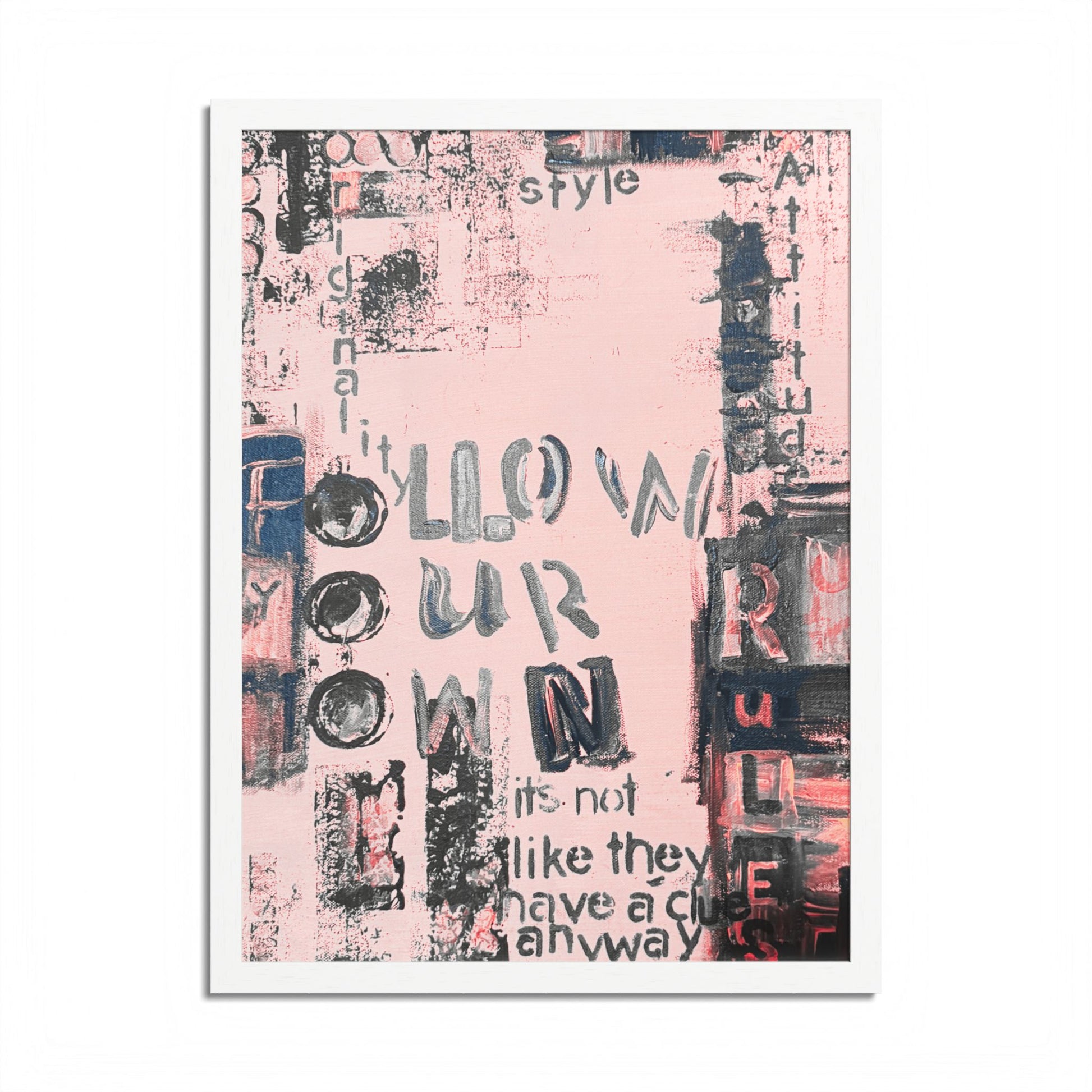 Follow Your Own Way — Abstract Pink Framed Poster - Fortunate Lemon Shop