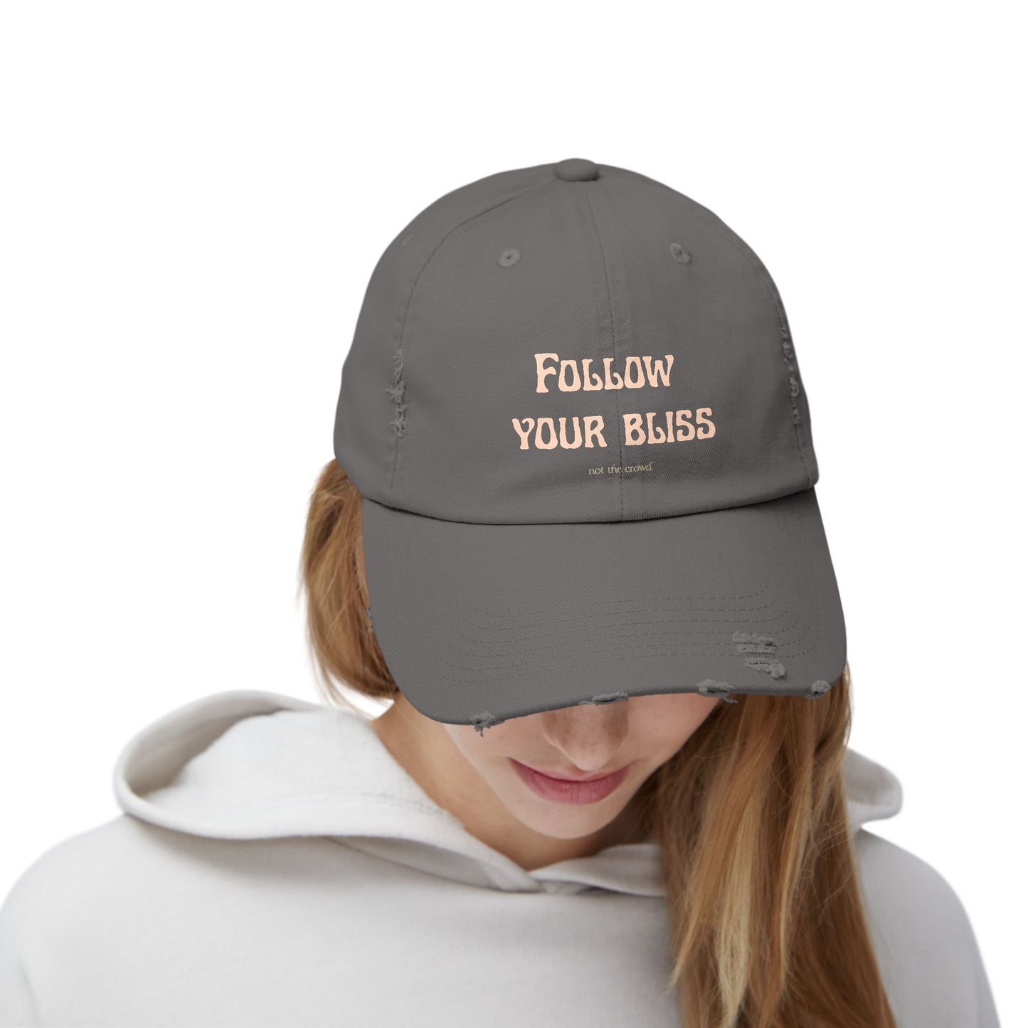 Distressed Dad Hat - "Follow Your Bliss" Embroidered Cap - Fortunate Lemon Shop