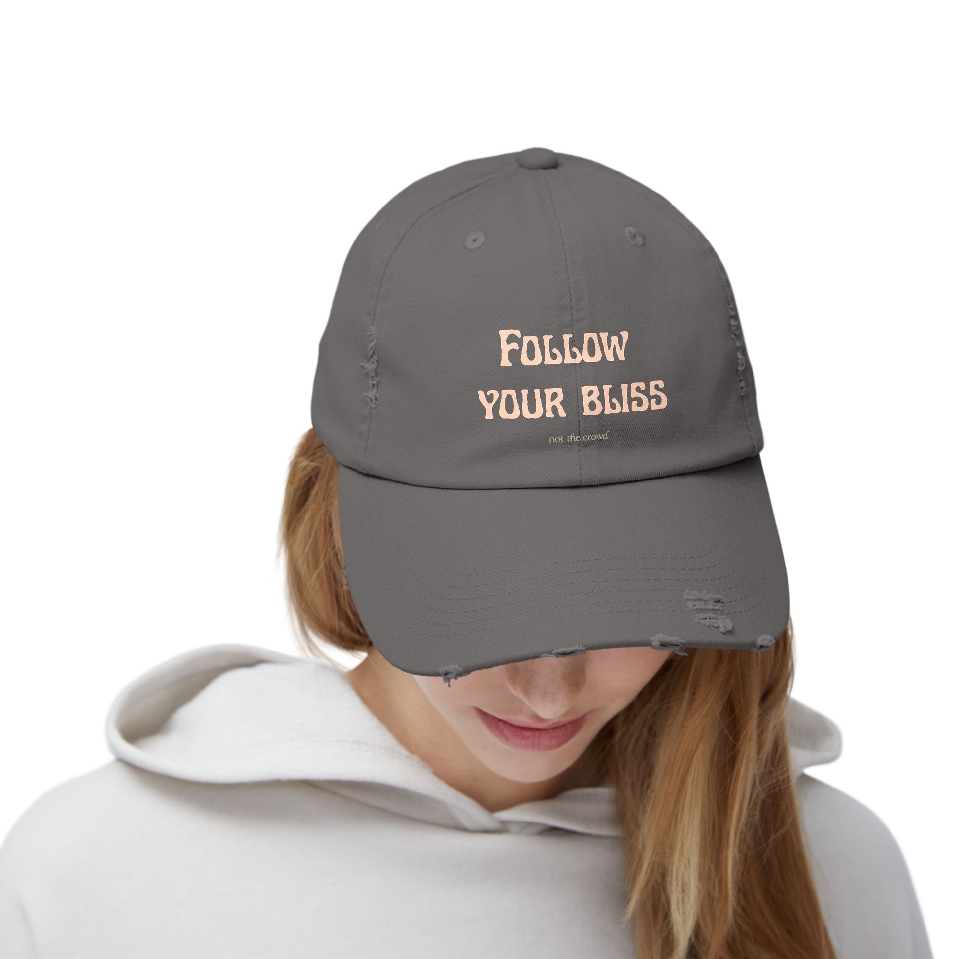Distressed Dad Hat - "Follow Your Bliss" Embroidered Cap - Fortunate Lemon Shop