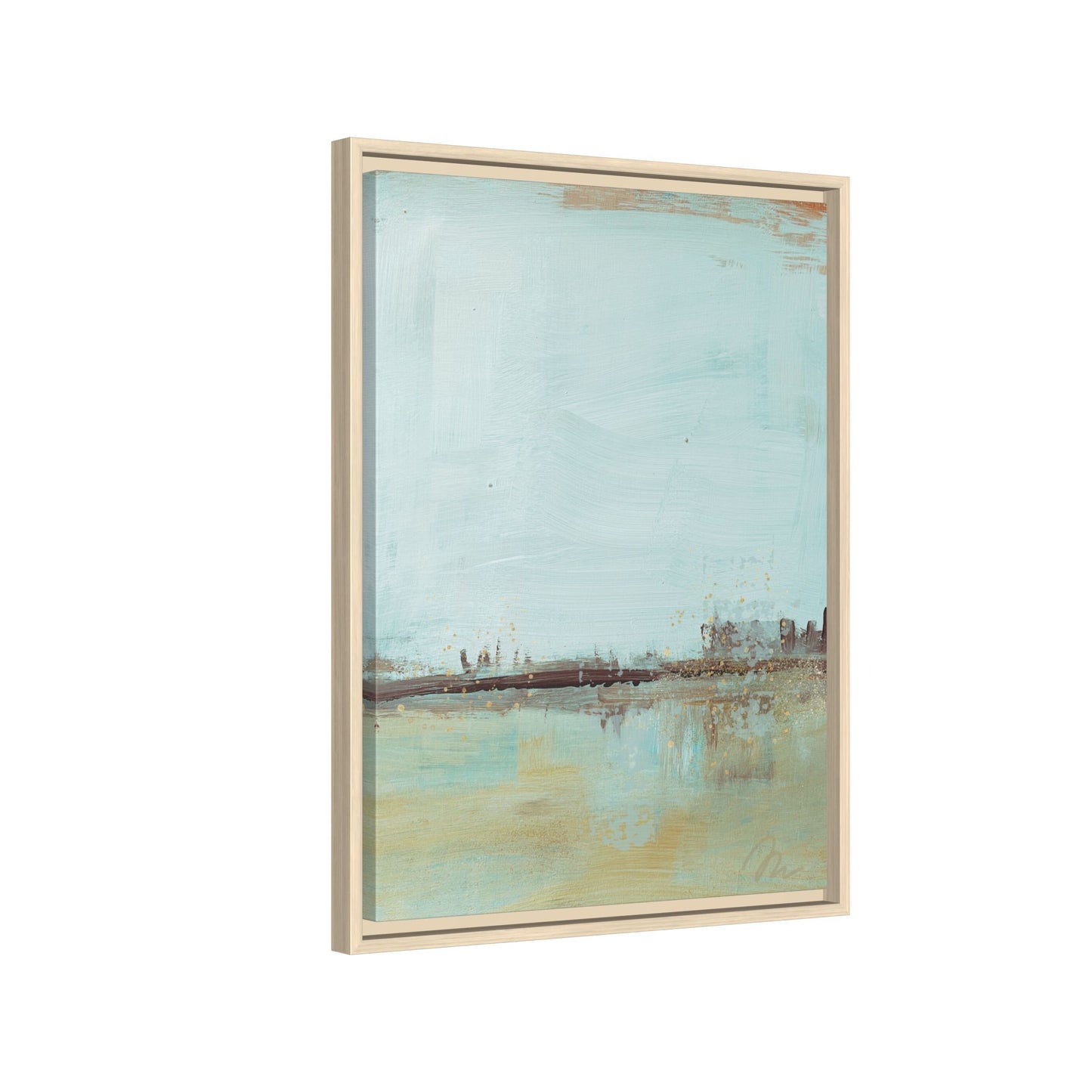 Coastal Serenity Abstract Canvas Print — Framed Matte Wall Art - Fortunate Lemon Shop