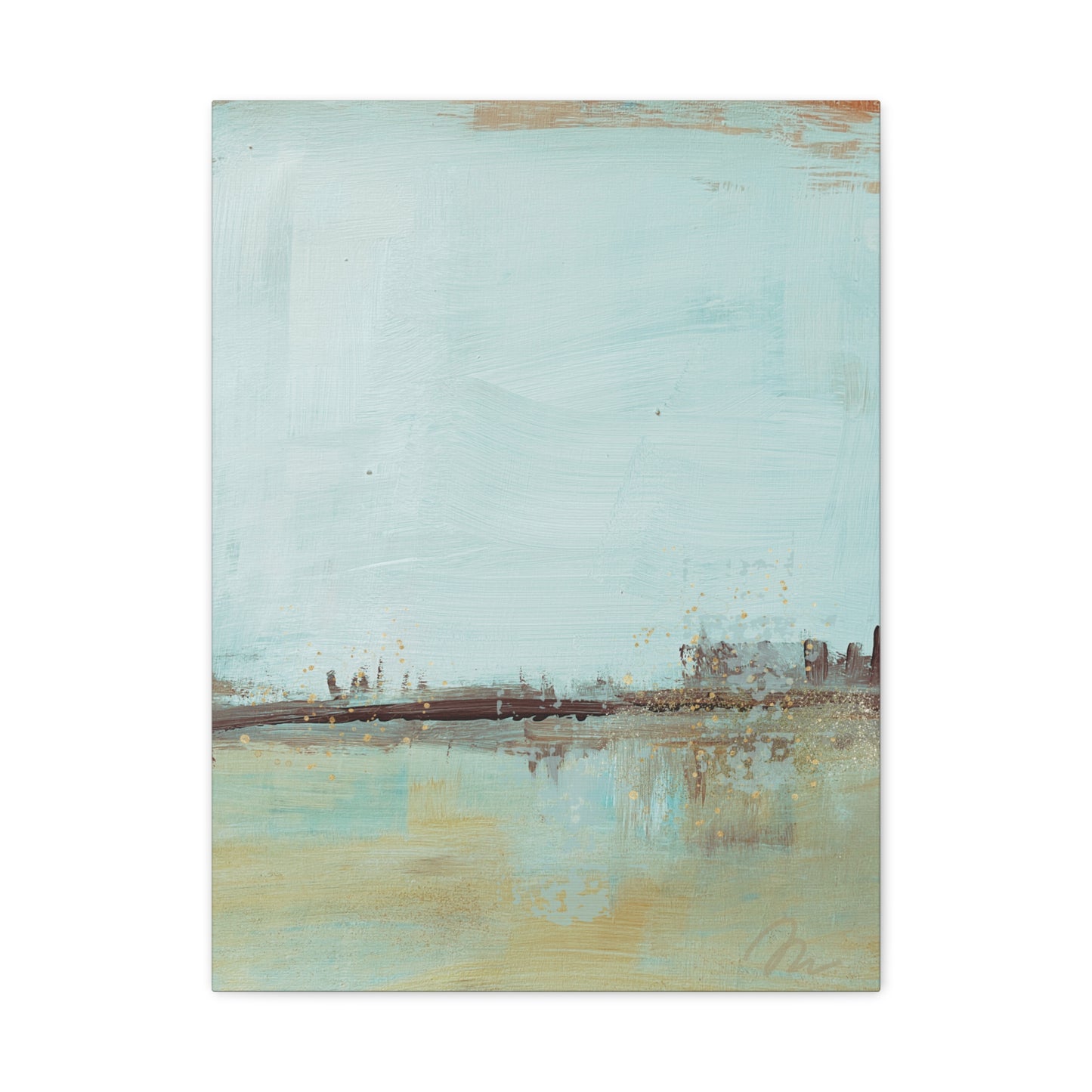 Coastal Serenity Matte Canvas Art - Stretched Abstract Seascape - Fortunate Lemon Shop