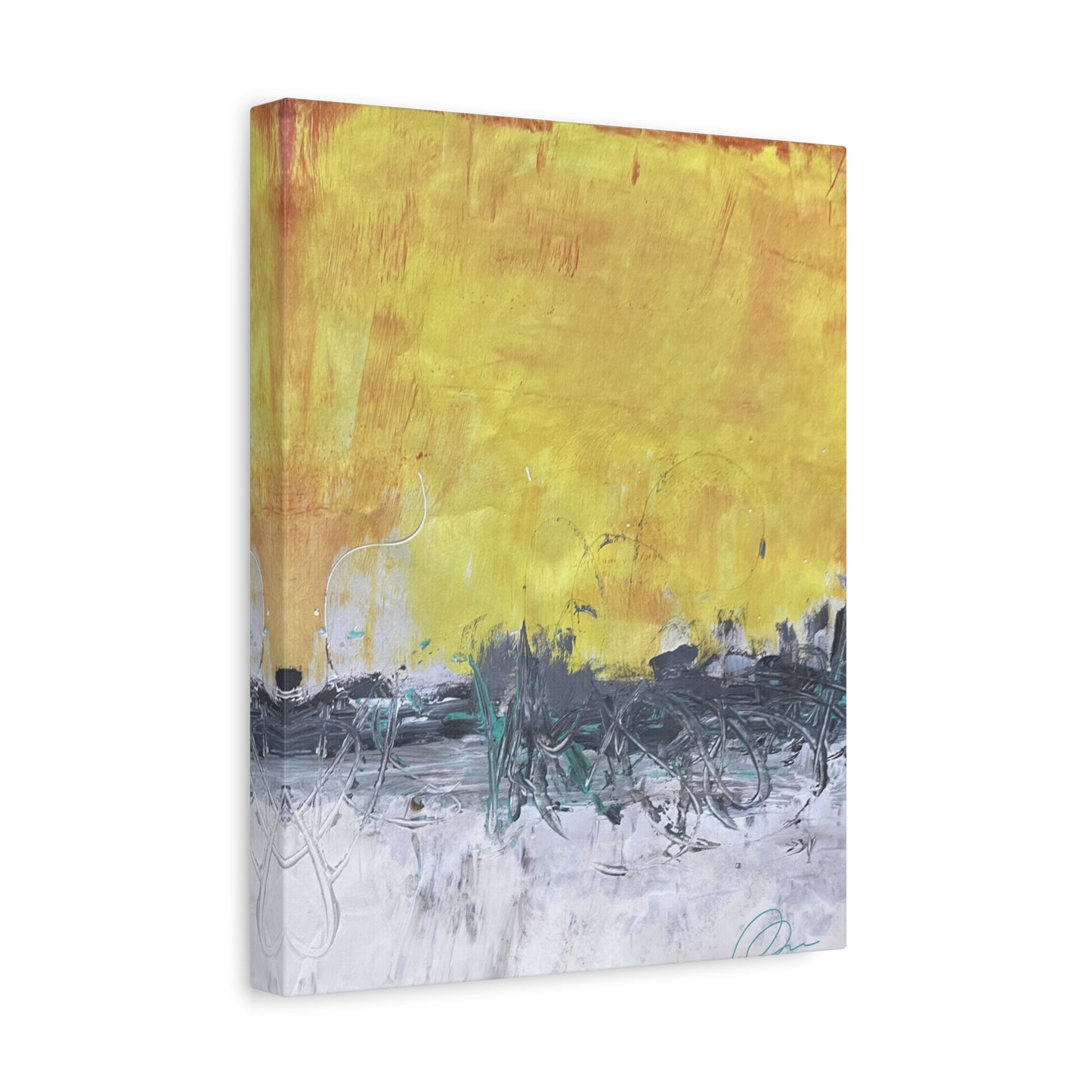 Abstract Yellow Horizon Canvas Print — Modern Stretched Wall Art - Fortunate Lemon Shop