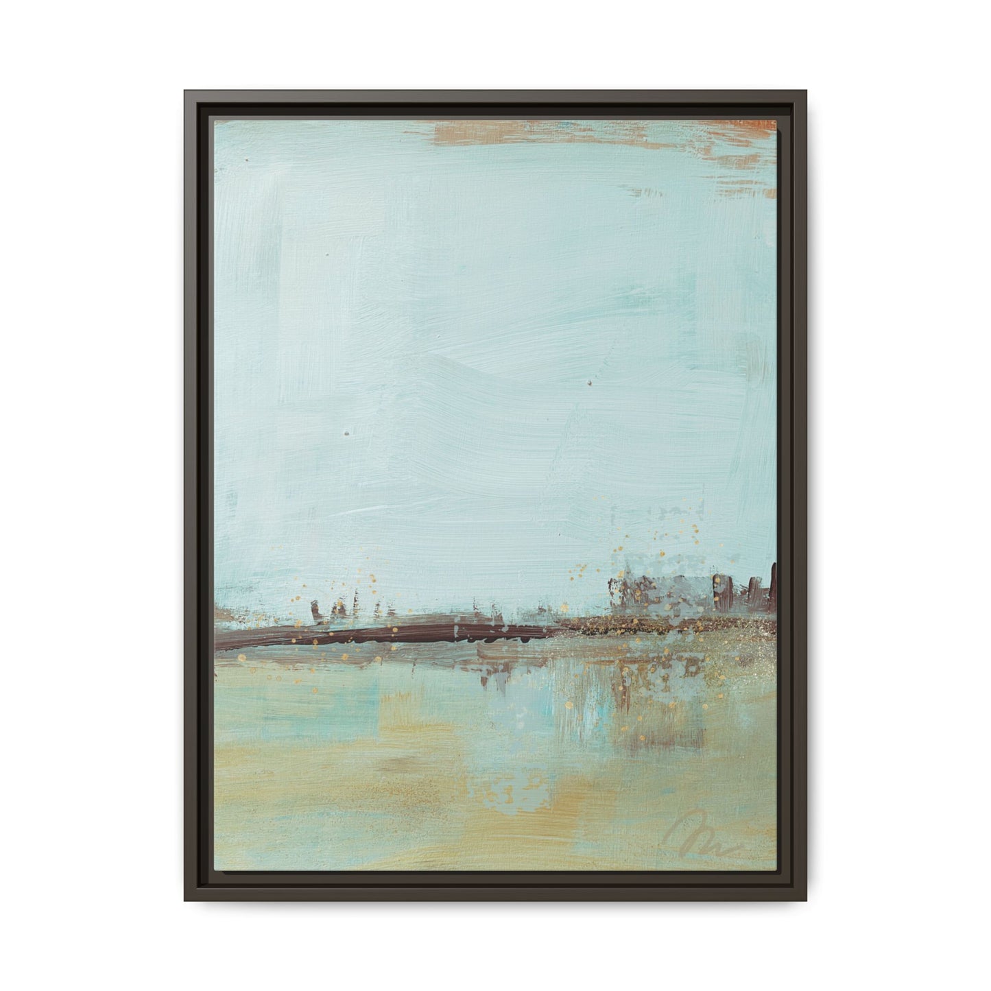 Coastal Serenity Abstract Canvas Print — Framed Matte Wall Art - Fortunate Lemon Shop