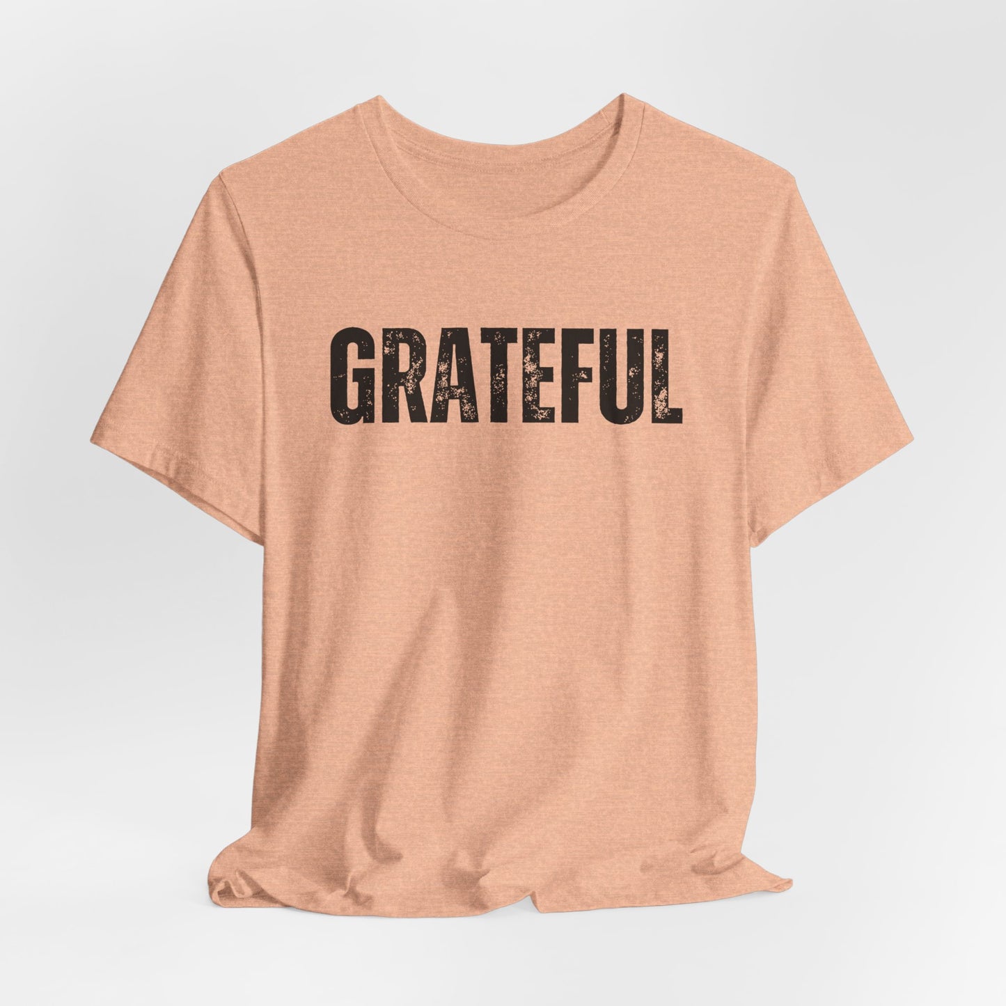 Grateful Graphic Tee – Vintage Distressed 'GRATEFUL' Short Sleeve Shirt - Fortunate Lemon Shop