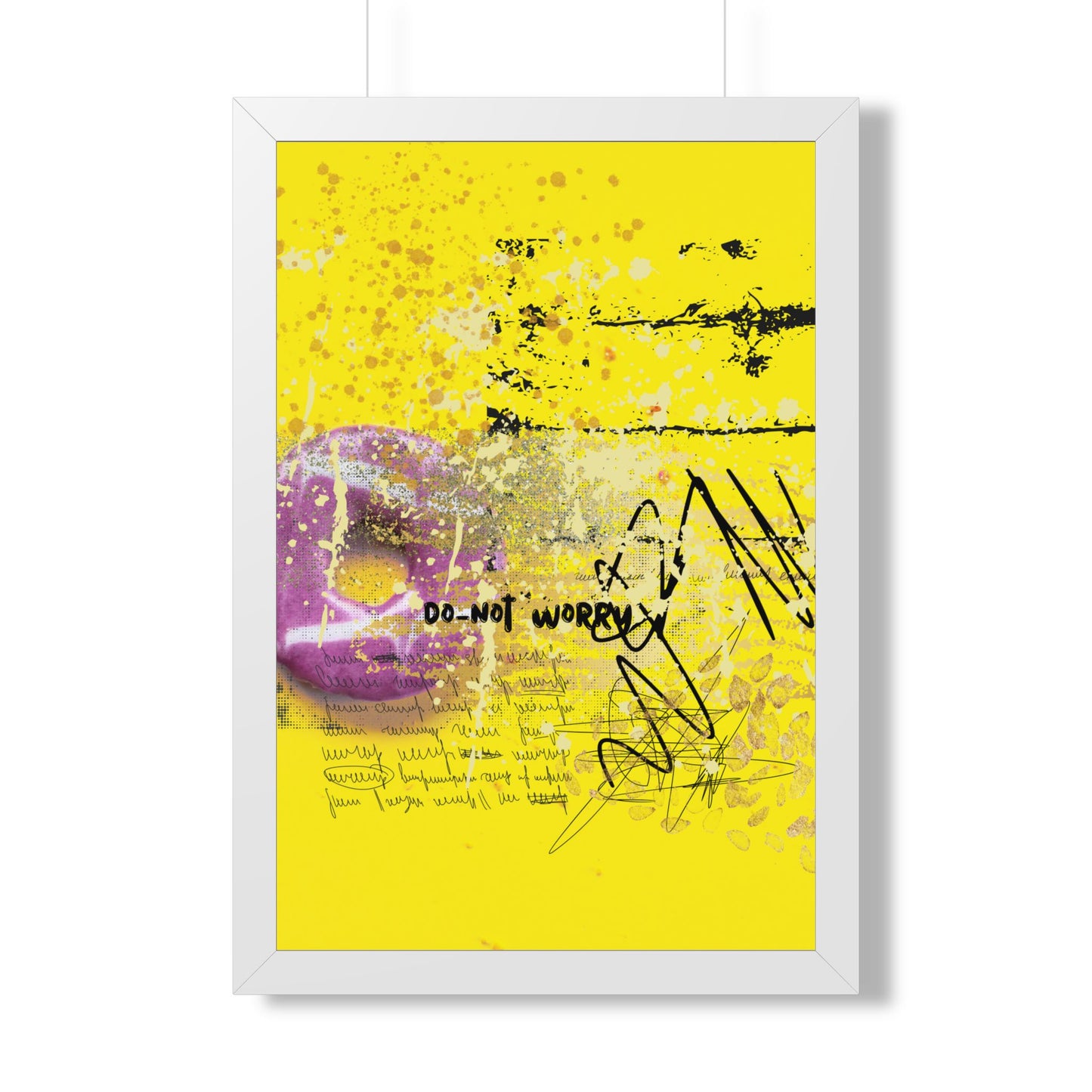Do-Not Worry Abstract Poster — Yellow Modern Wall Art - Fortunate Lemon Shop