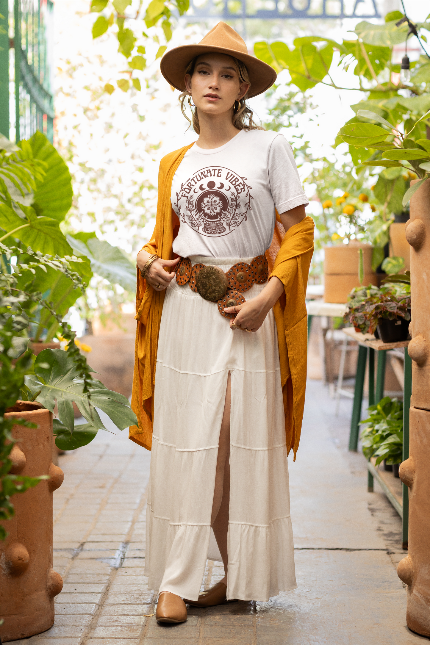 Fortunate Vibes Tee — Crystal Ball Floral Graphic T-Shirt - Fortunate Lemon Shop