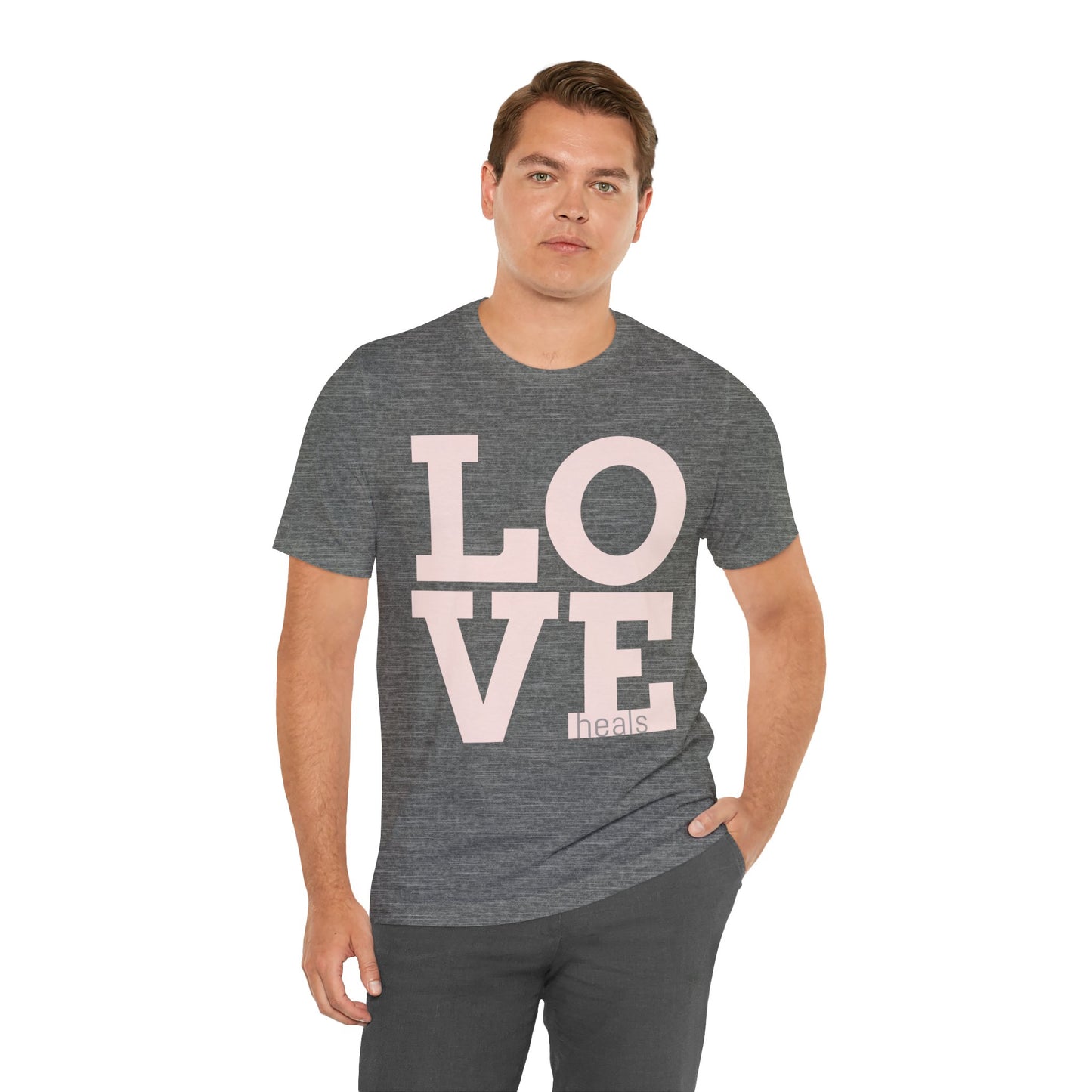 Love Heals Graphic Tee — Inspirational Pink Unisex T-Shirt - Fortunate Lemon Shop