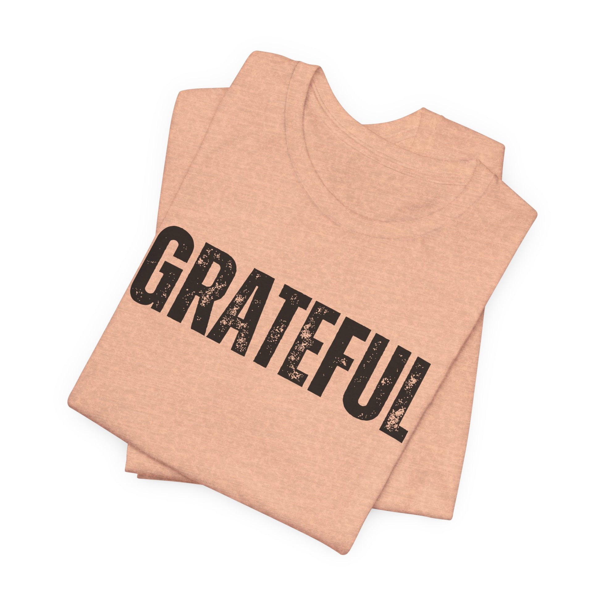 Grateful Graphic Tee – Vintage Distressed 'GRATEFUL' Short Sleeve Shirt - Fortunate Lemon Shop