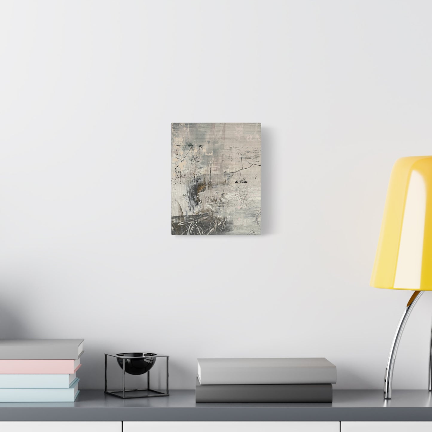 Abstract Neutral Tones Canvas Wall Art – Textured Coastal Gray Matte Canvas - Fortunate Lemon Shop