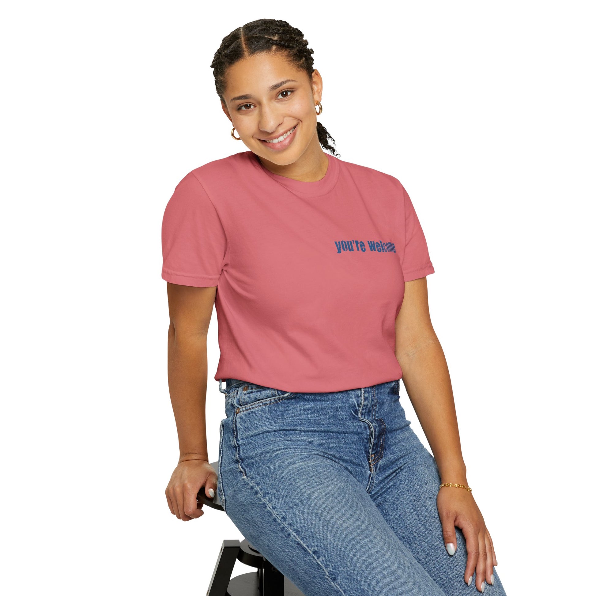 T-Shirt — “You’re Welcome” Motivational Graphic Tee (Back Quote: "I Can’t Make People Like Me…") - Fortunate Lemon Shop