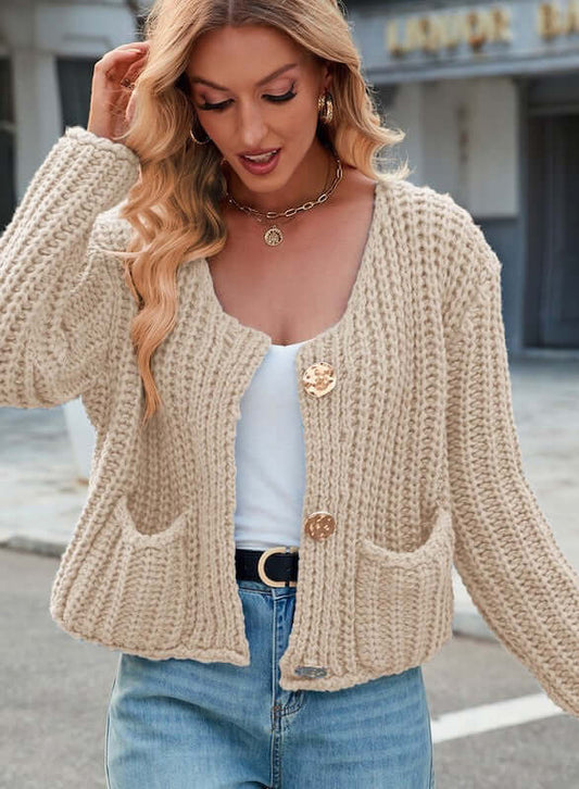 Cropped Knit Cardigan - Fortunate Lemon Shop