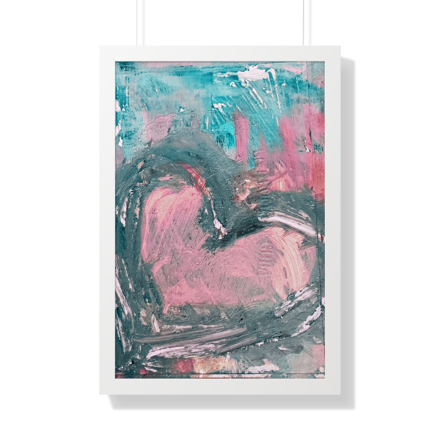 Abstract Heart Framed Vertical Poster — Bold Modern Wall Art
